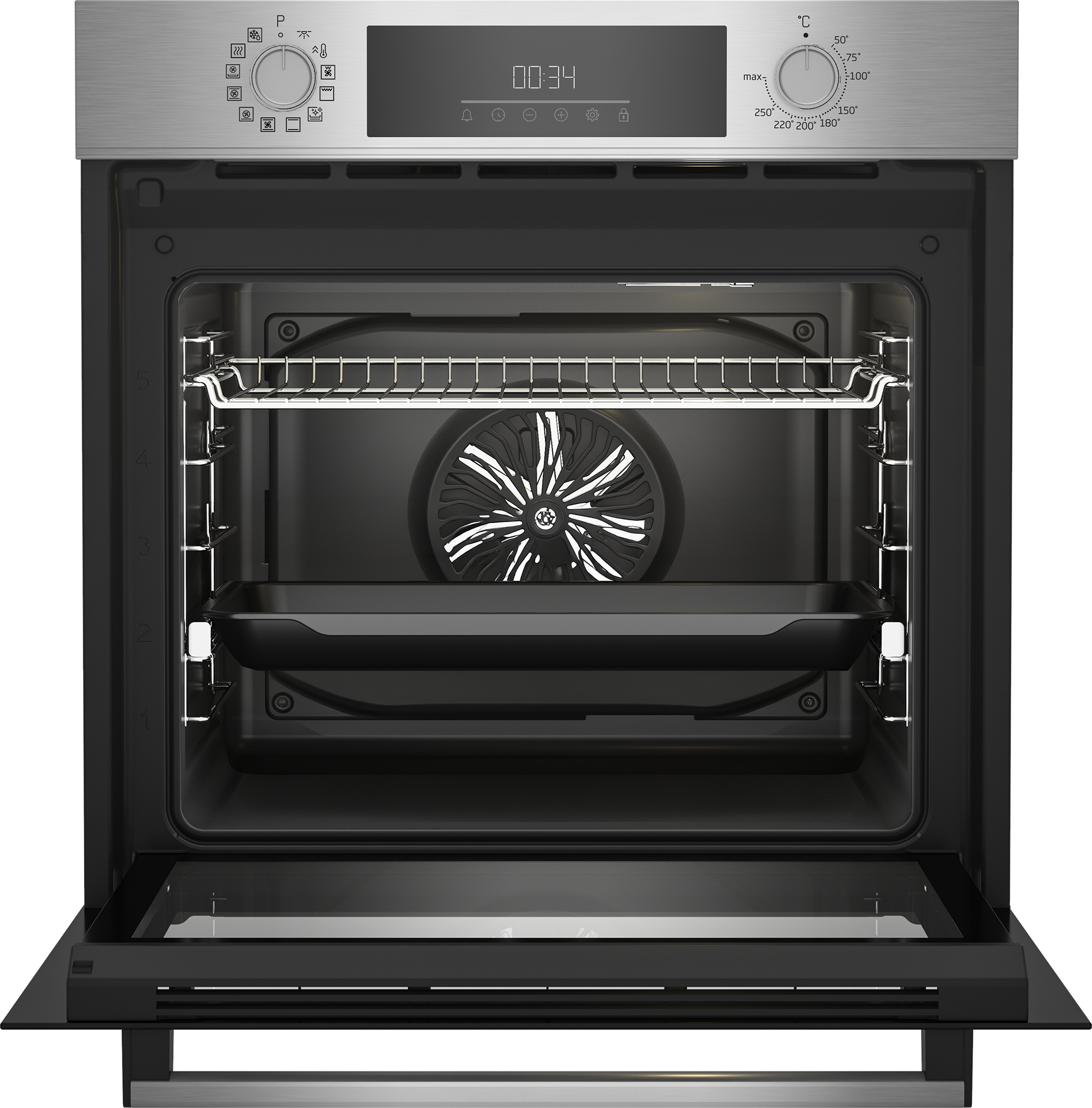 BEKO Einbaubackofen »BBIM17300X« mit 1-fach-Teleskopauszug mit Hydrolyse AirFry – Knusprige Gerichte einfach direkt im Backofen