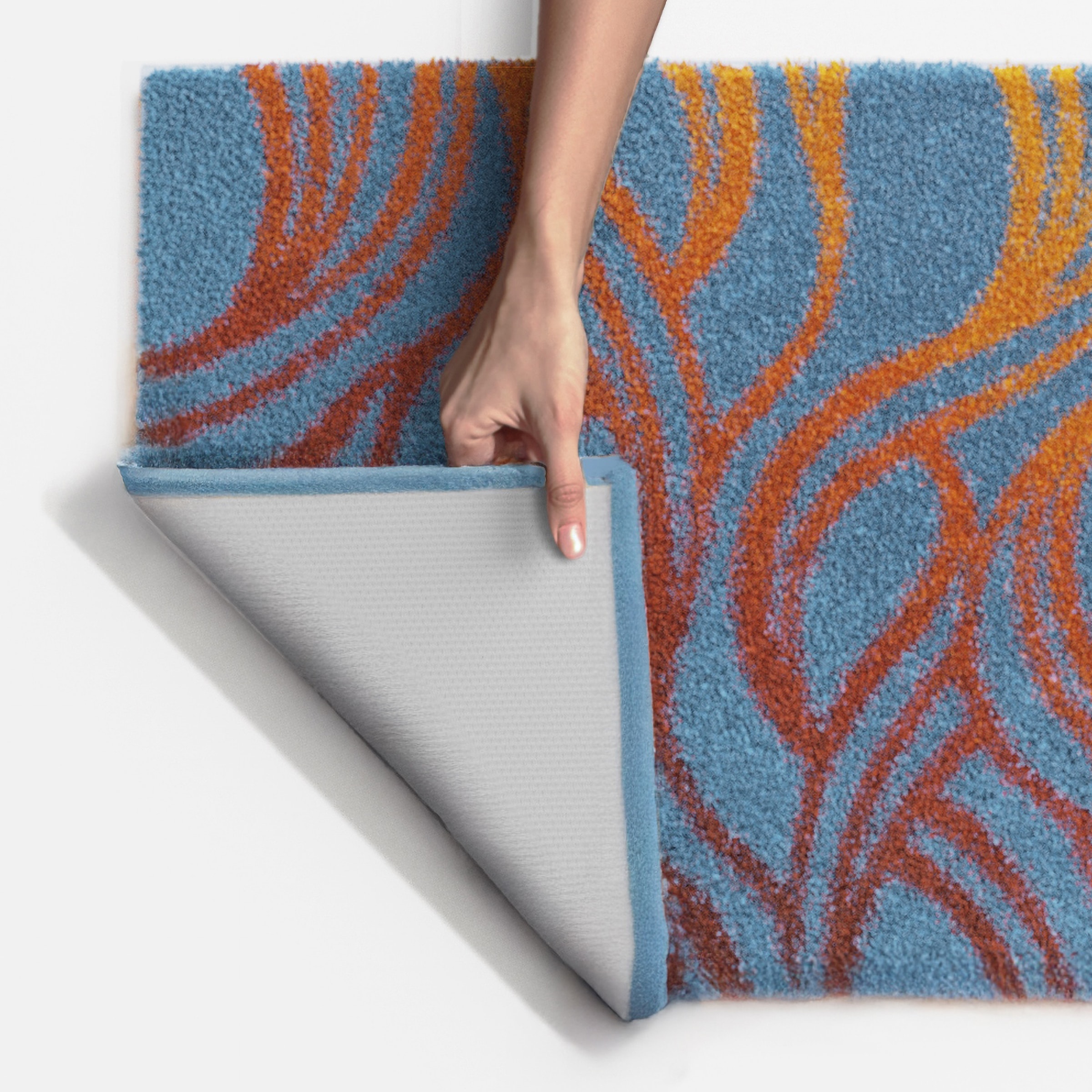 Grund Badematte »Mayra« Höhe 20 mm rutschhemmend beschichtet fußbodenheizungsgeeignet Frisches Wellenmuster in lebendigen Farben , 5 Jahre Garantie