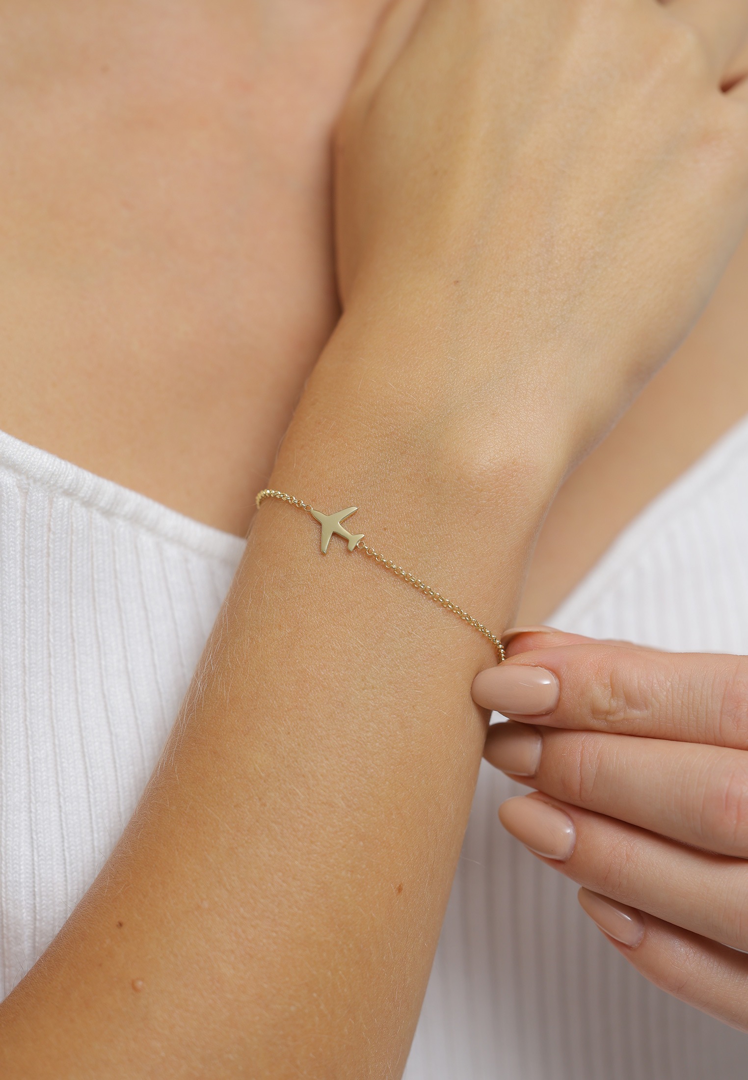 Elli Armkette »Armband Flugzeug Reise 925 Silber«