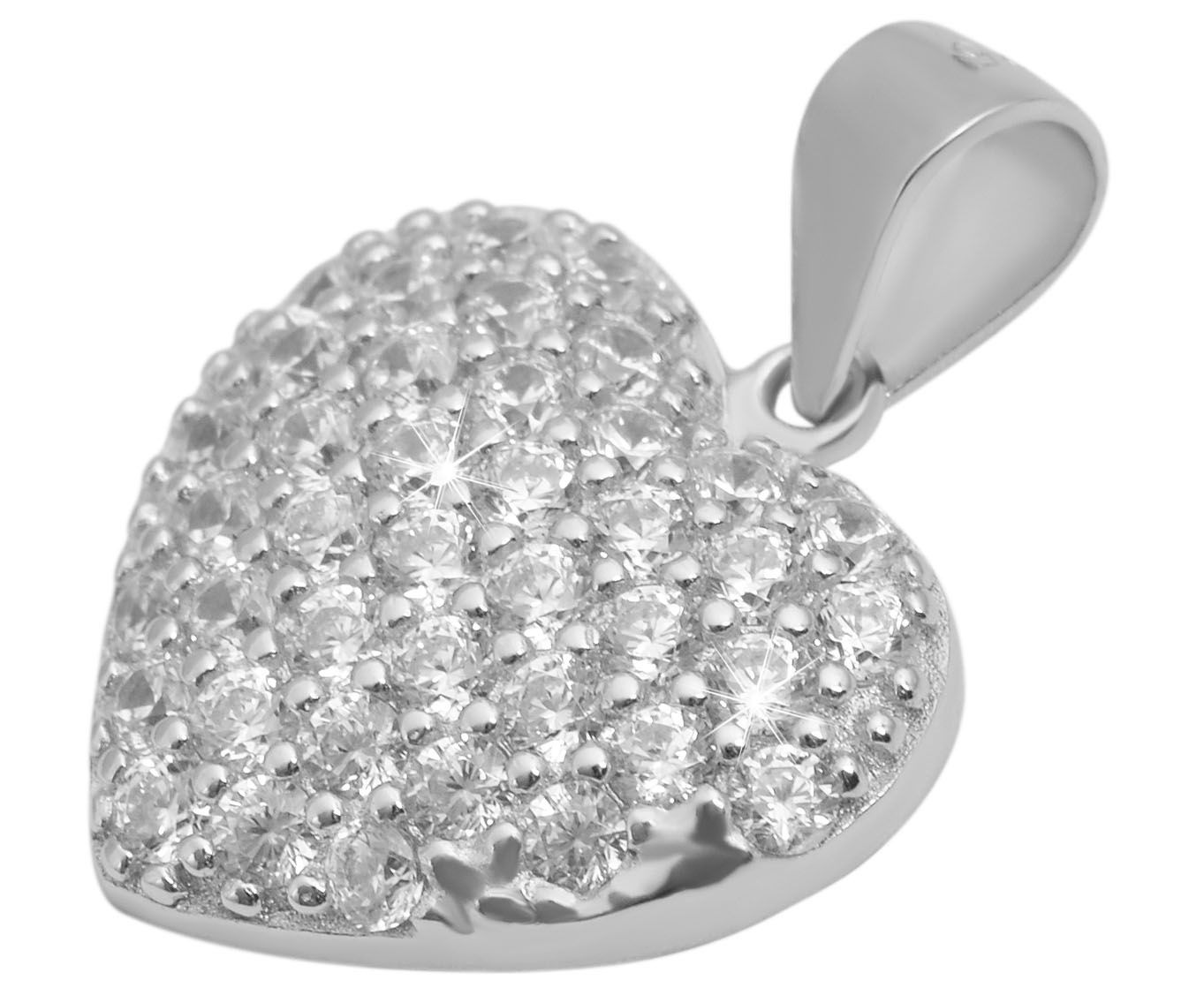 Adelia´s Herzanhänger »Damen Anhänger ¿ Herz Herzanhänger aus 925 Silber mit Zirkonia«
