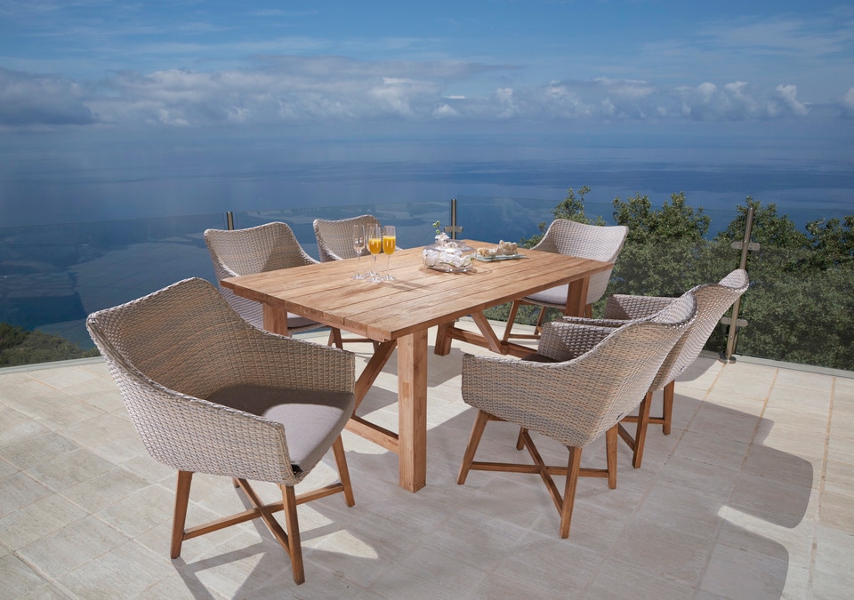 Best Gartenstuhl »Paterna«, (Set), 2 St., 2er Set, Set 2-tlg., Polyrattan, verstellbar, inkl. Auflage