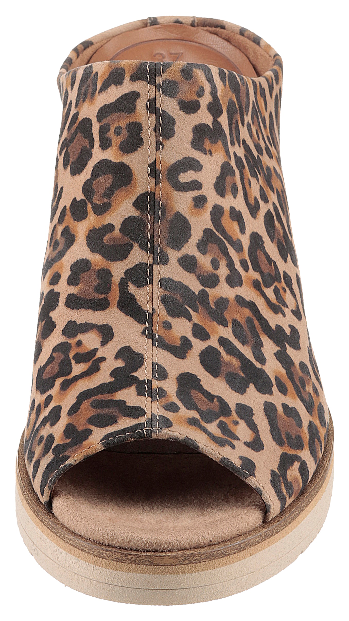 Tamaris Pantolette, Keilabsatz, Sommerschuh, Schlupfschuh im Leo-Look
