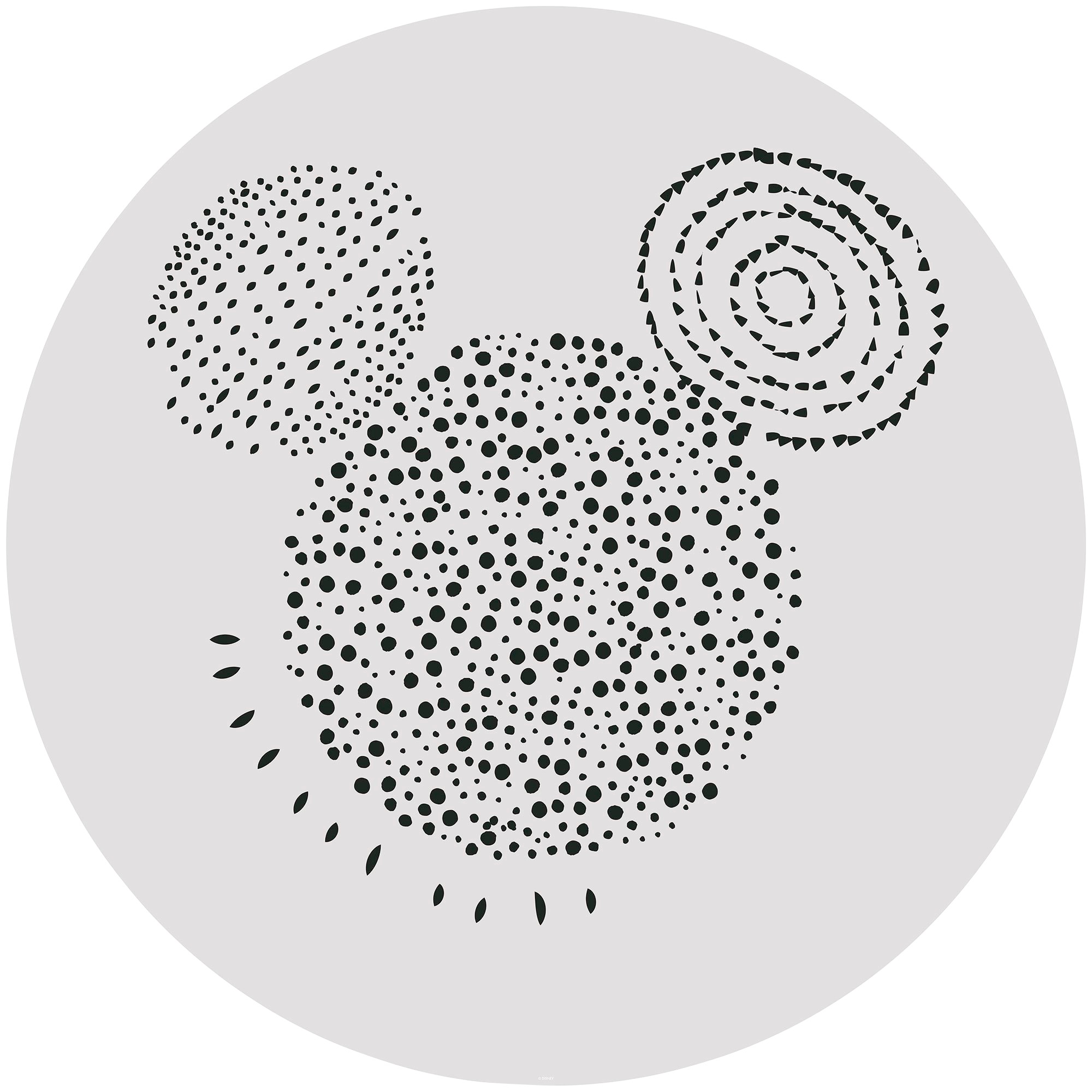 Komar Fototapete »Mickey Stipple Art«, 125x125 cm (Breite x Höhe), rund und selbstklebend