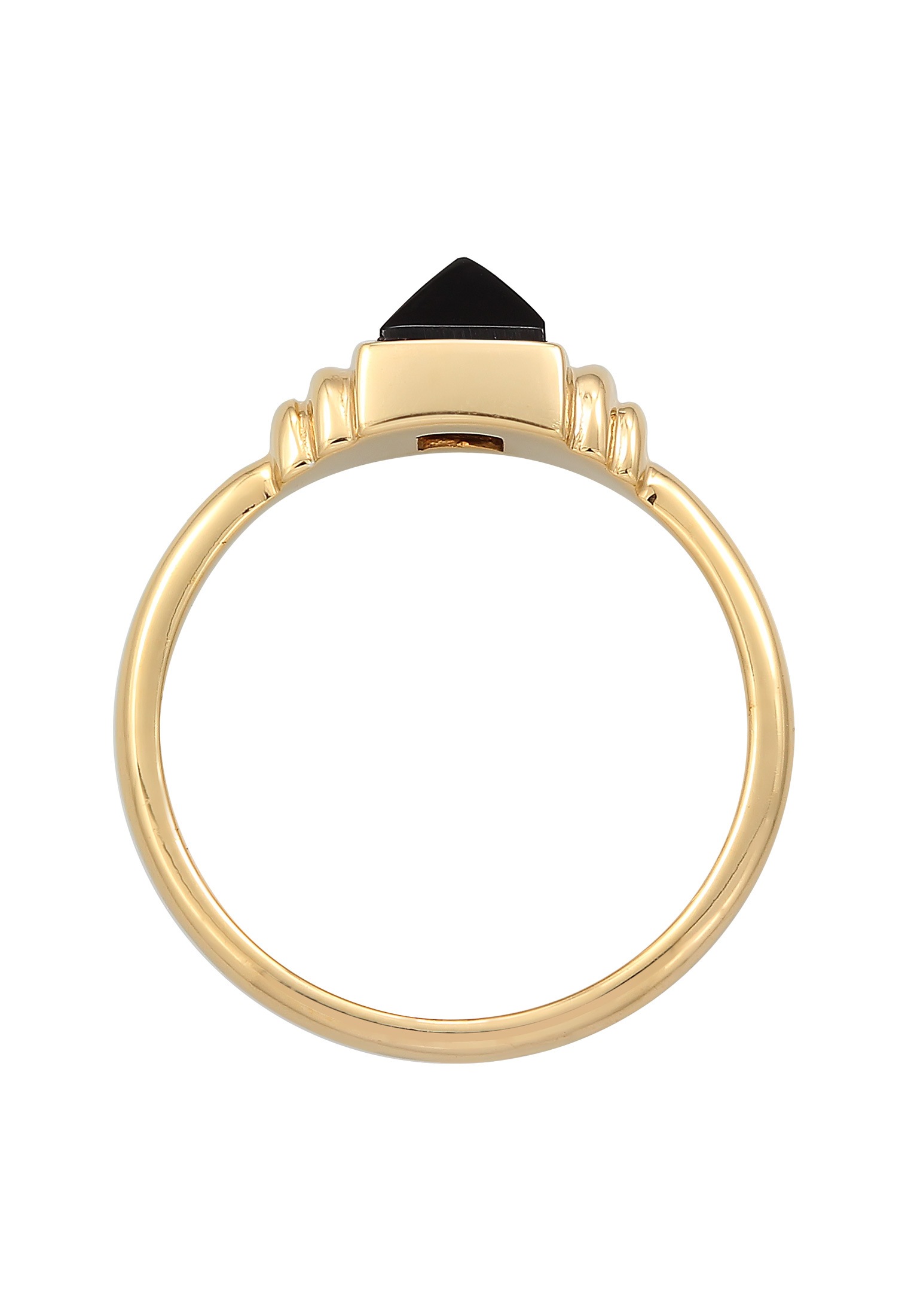 Elli Premium Silberring »Ring Onyx Quadrat Vintage 925 Silber vergoldet«