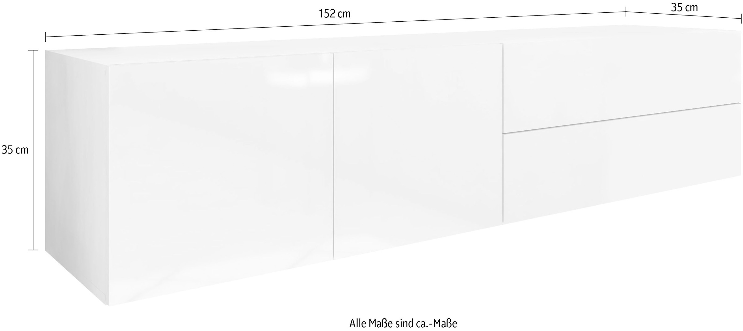 borchardt Möbel Lowboard »Vaasa«, Breite 152 cm, nur hängend kaufen bei OTTO | Lowboards