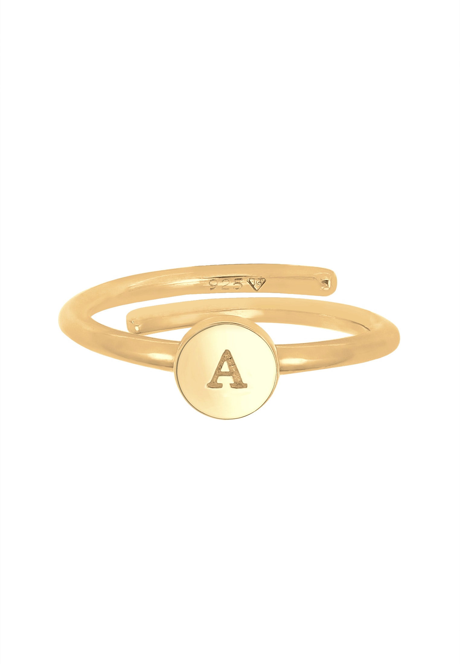 Elli Silberring »Ring Verstellbar Initiale Kreis 925 Sterling Silber«