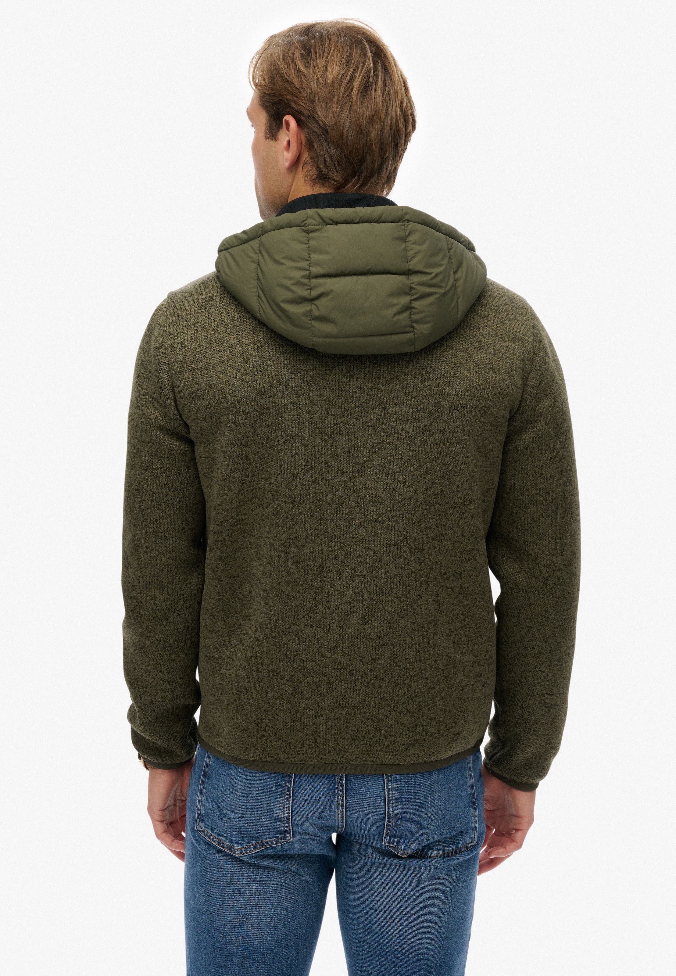 Superdry Steppjacke »HOODED STORM KNIT HYBRID JKT«, mit Kapuze