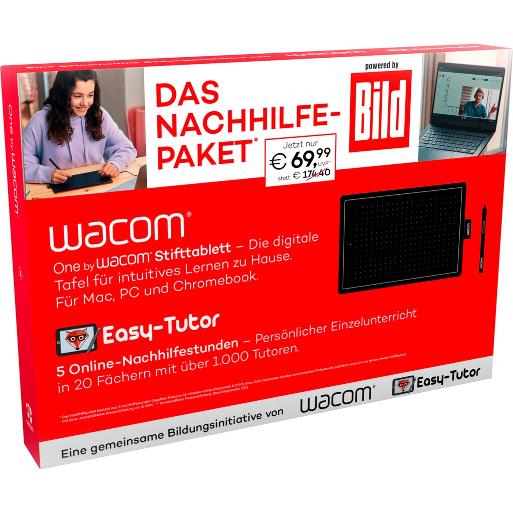 Wacom Grafiktablett »One by Wacom Nachhilfepaket«, (Windows)