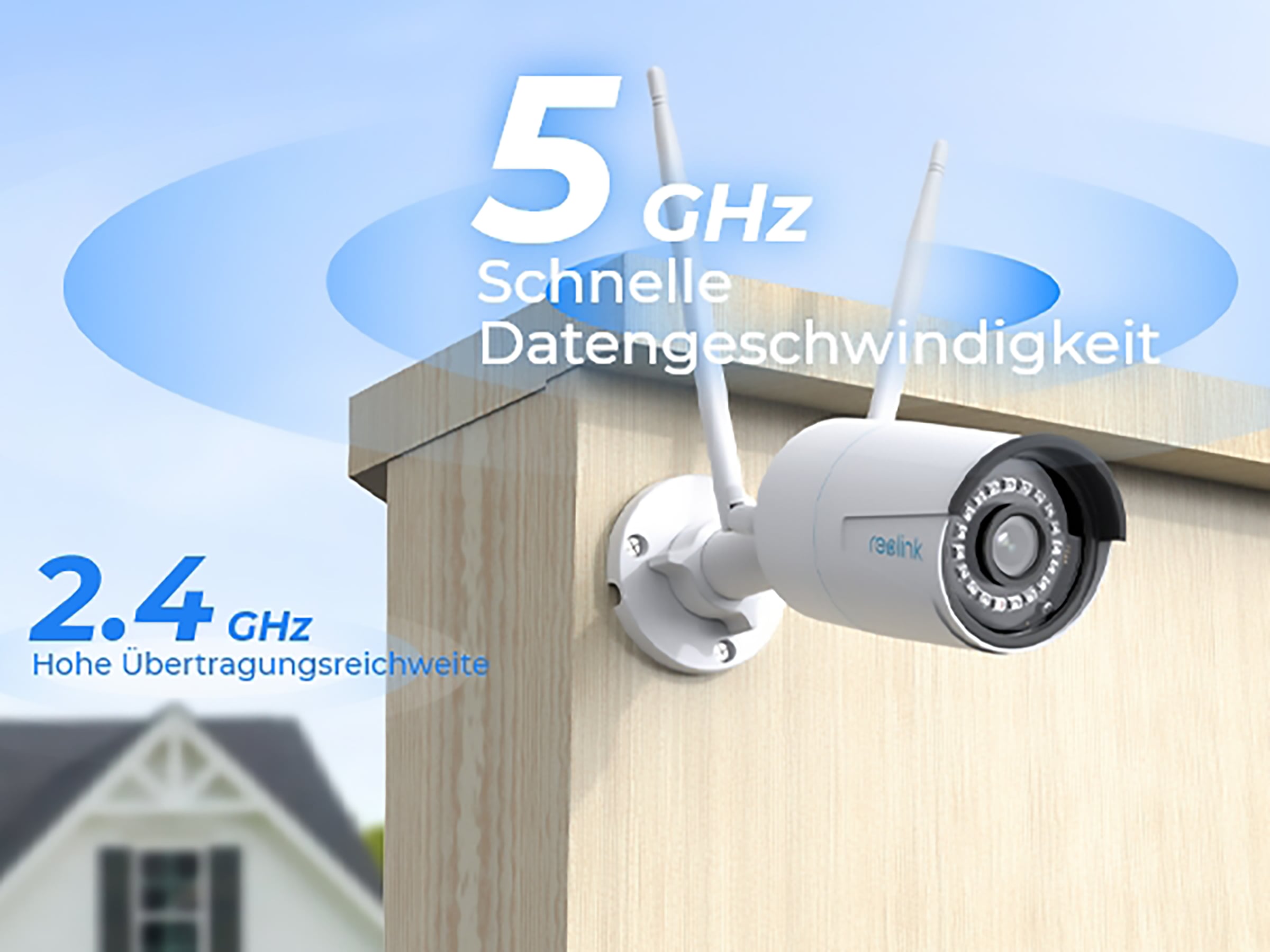 Reolink Überwachungskamera »W320«, Außenbereich-Innenbereich, Dualband-WiFi, 30 Meter Nachtsicht