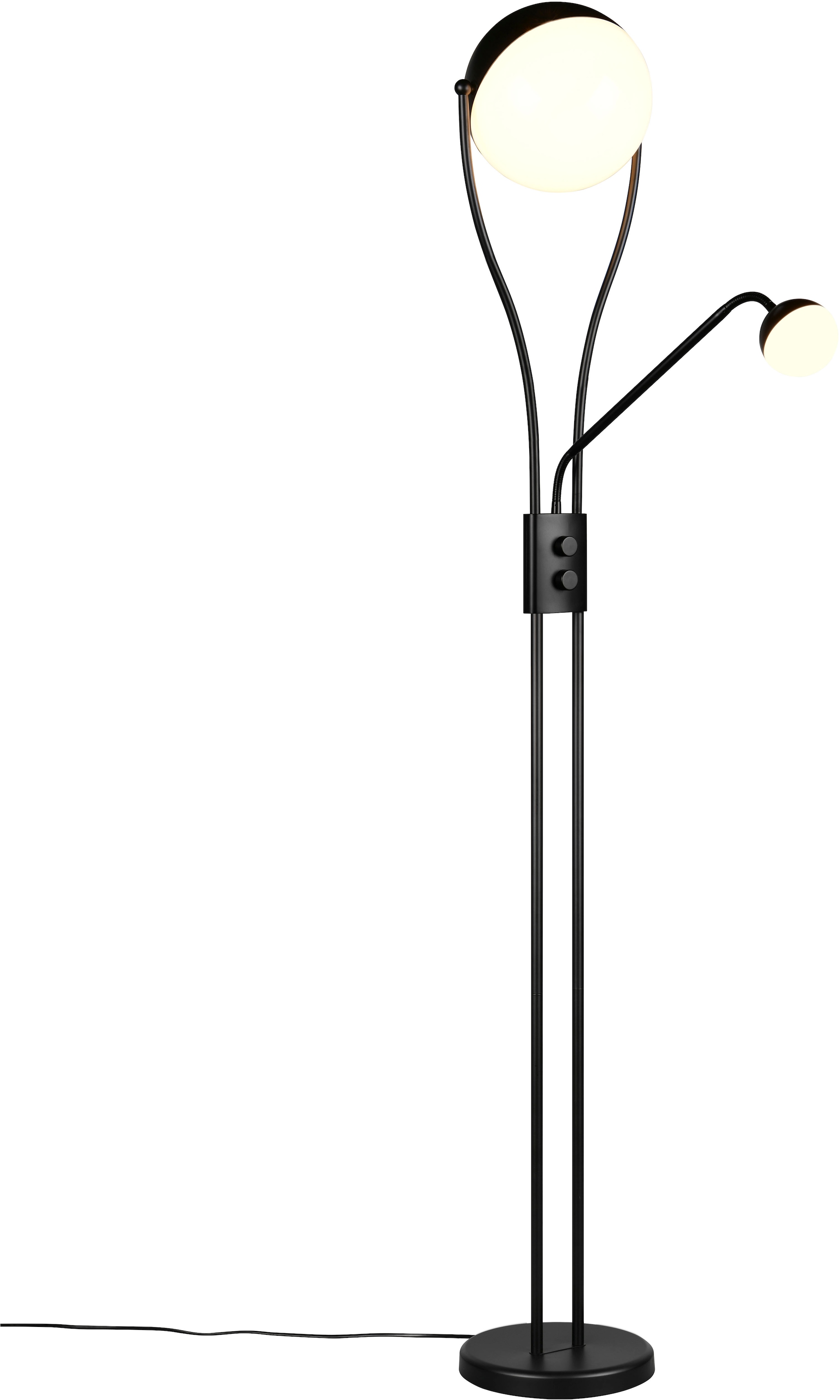 TRIO Leuchten LED Stehlampe »CHRIS, LED Stehleuchte, mit Lesearm, Drehdimmer« LED-Board 1 Stk. Warmweiß flexibles Leselicht getrennt schalten + dimmen, warmweißes Licht 3000K