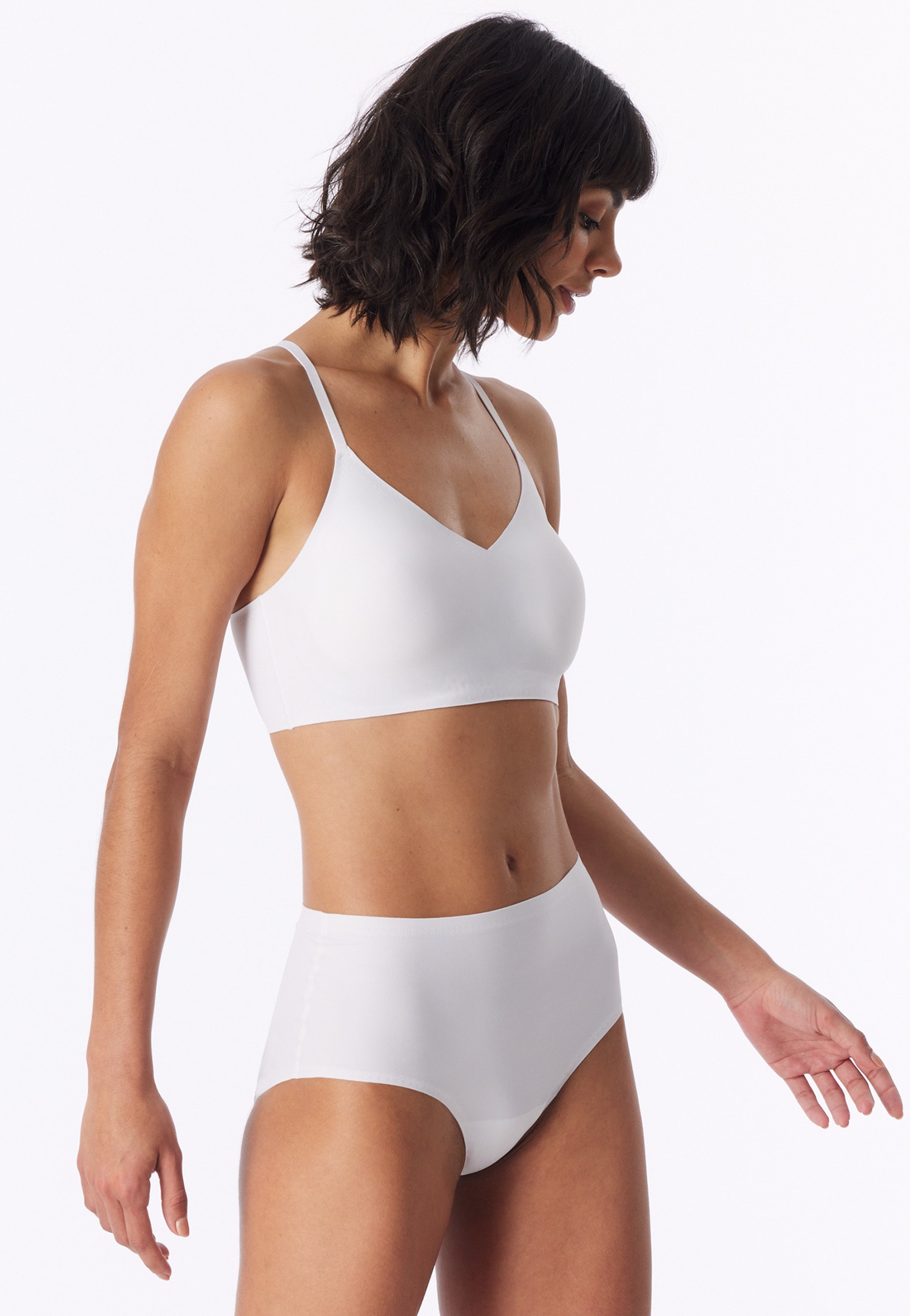 Schiesser Bustier »Invisible Soft« Mikrofaser, herausnehmbare Pads, V-Ausschnitt, Lasercut-Abschlüsse