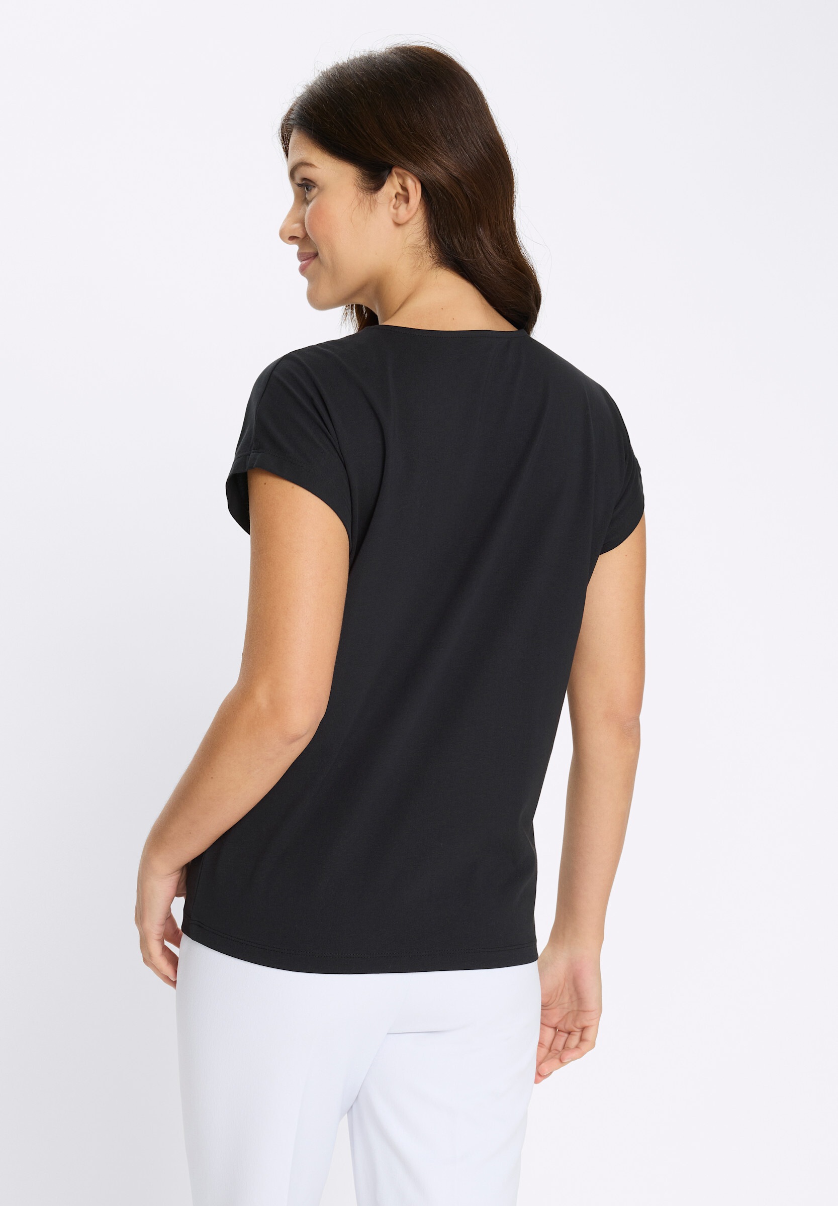 Sieh an! T-Shirt »Kurzarm-Shirt Kurzarmshirt mit Lettering-Print«