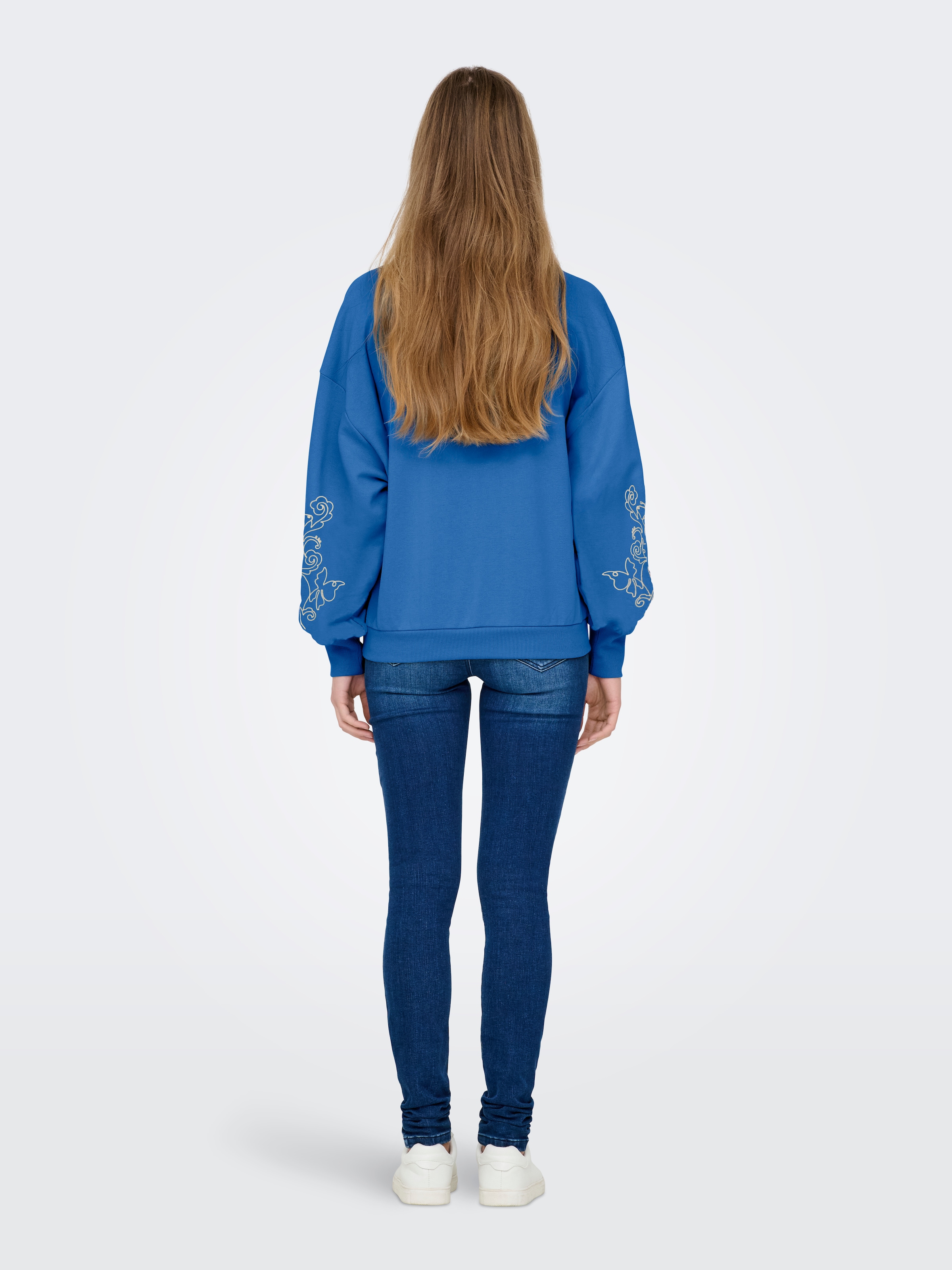 ONLY Sweatshirt »ONLBROOKE L/S O-NECK FLOWER SWT«, Baumwollmischung, regular fit
