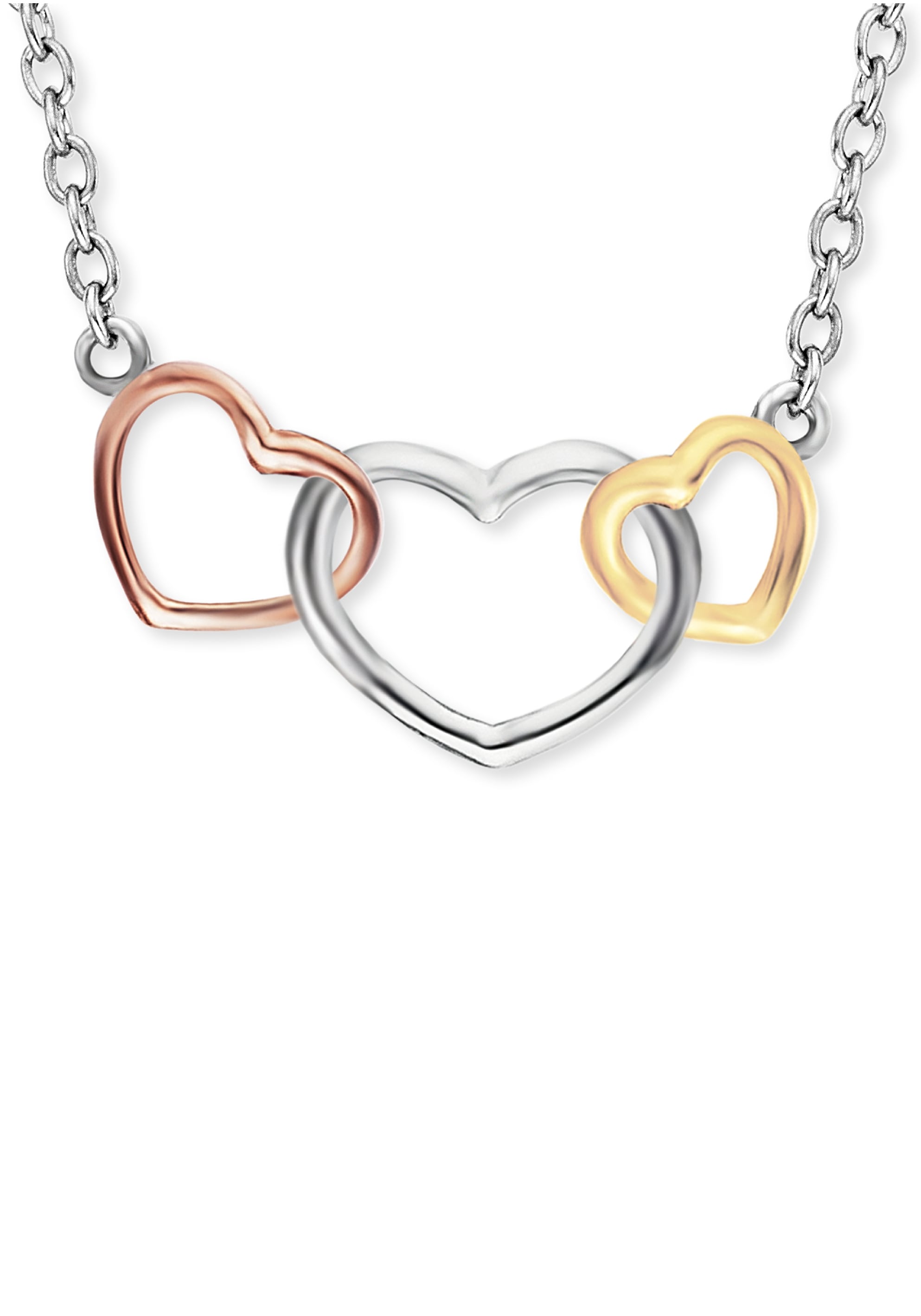 Engelsrufer Kette mit Anhänger »3 HERZEN SILBER TRICOLOR, ERN-WITHLOVE-03«