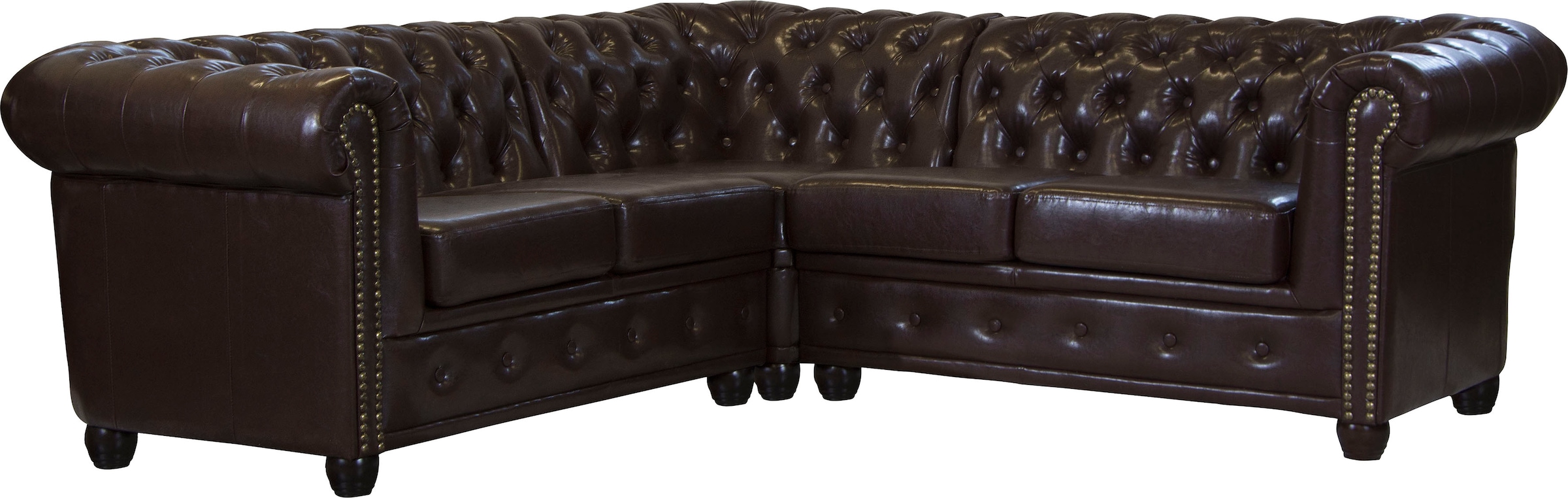 Home affaire Chesterfield-Sofa »Rysum L-Form«, Chesterfield-Optik, gleichschenklig