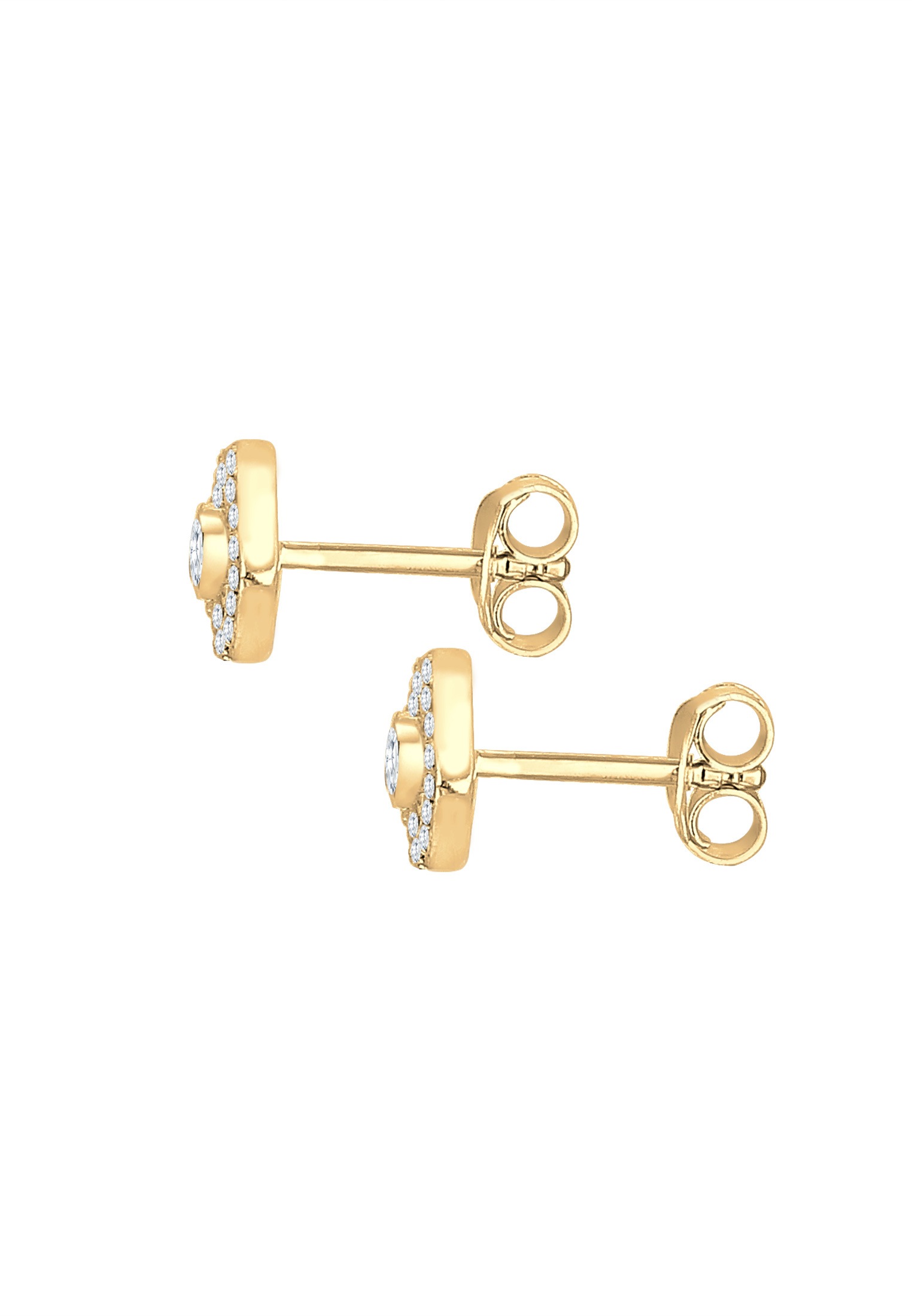 Elli Paar Ohrstecker »Ohrringe Ohrstecker Evil Eye Zirkonia Weiß 925 Sterling Silber vergoldet«