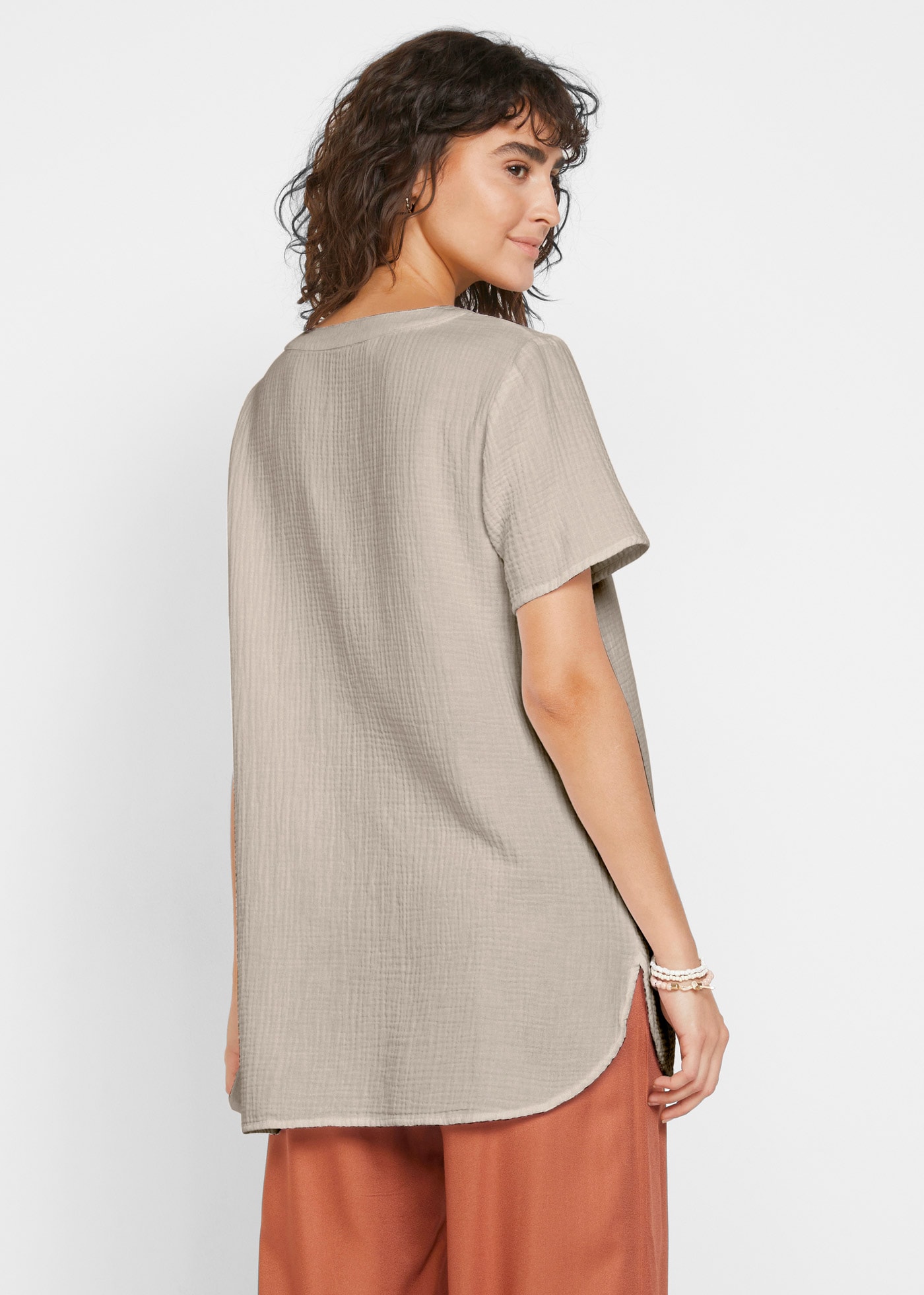 bonprix Longtunika , Musselin Long-Tunika aus reiner Baumwolle
