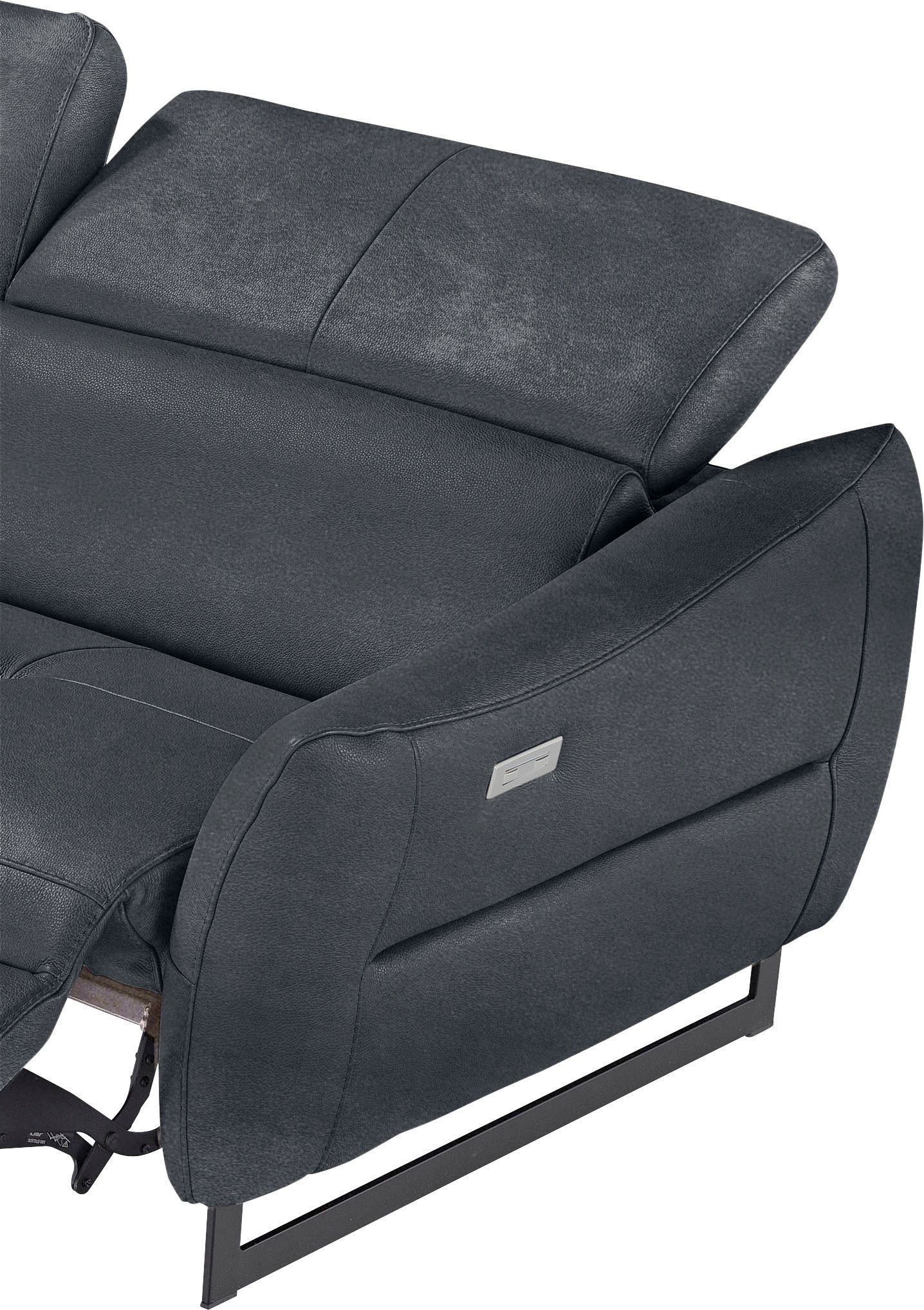 Egoitaliano 2,5-Sitzer »Dafne, elegantes Designsofa mit hohem Sitzkomfort«, mit und ohne elektrischer Relaxfunktion, Kopfteile manuell verstellbar