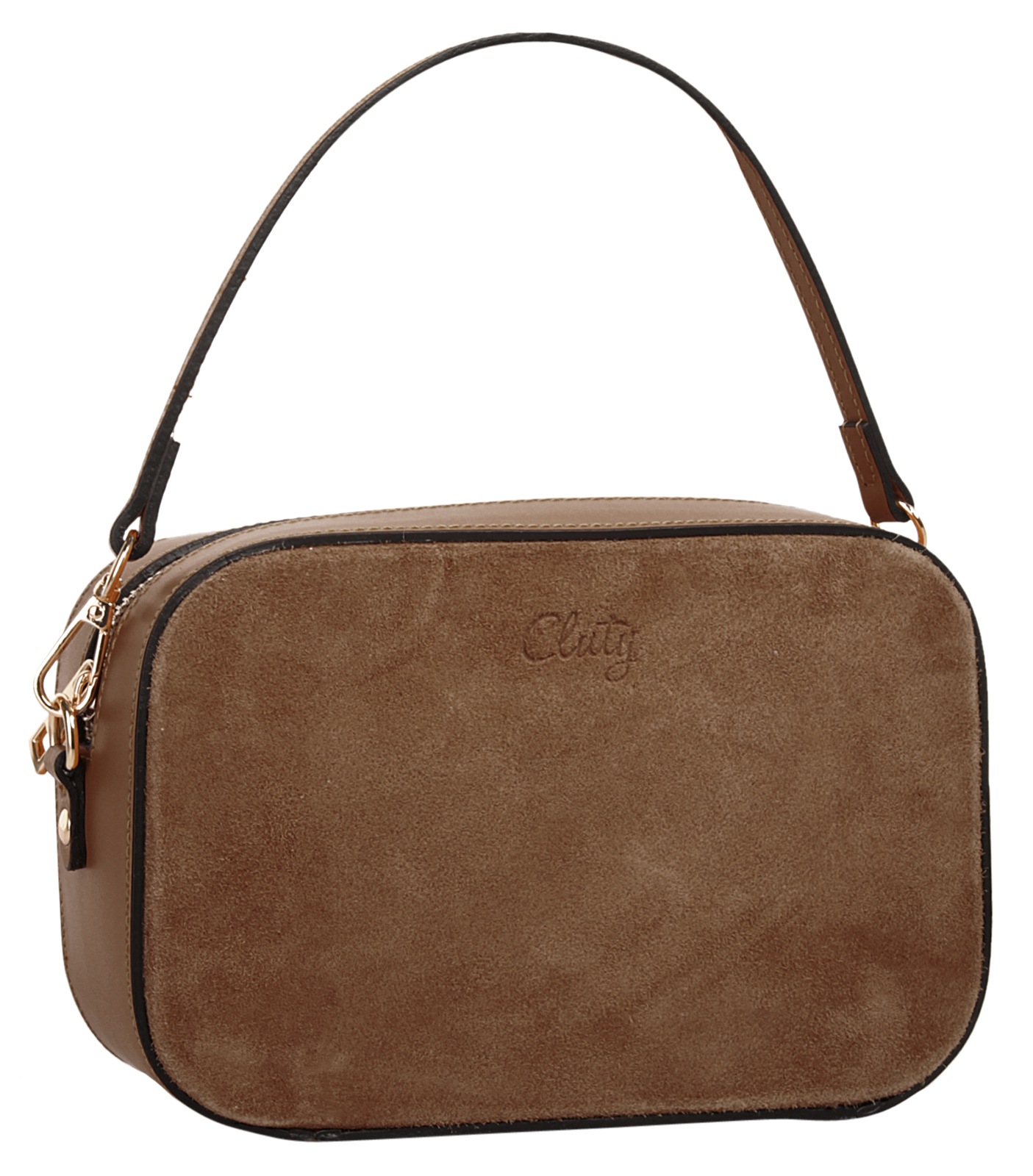 Cluty Umhängetasche, echt Leder, Made in Italy