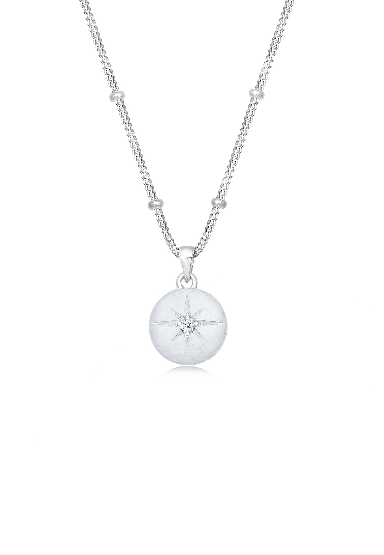 Elli Collierkettchen »Panzerkette Stern Diamant (0.03 ct.) 925 Silber«