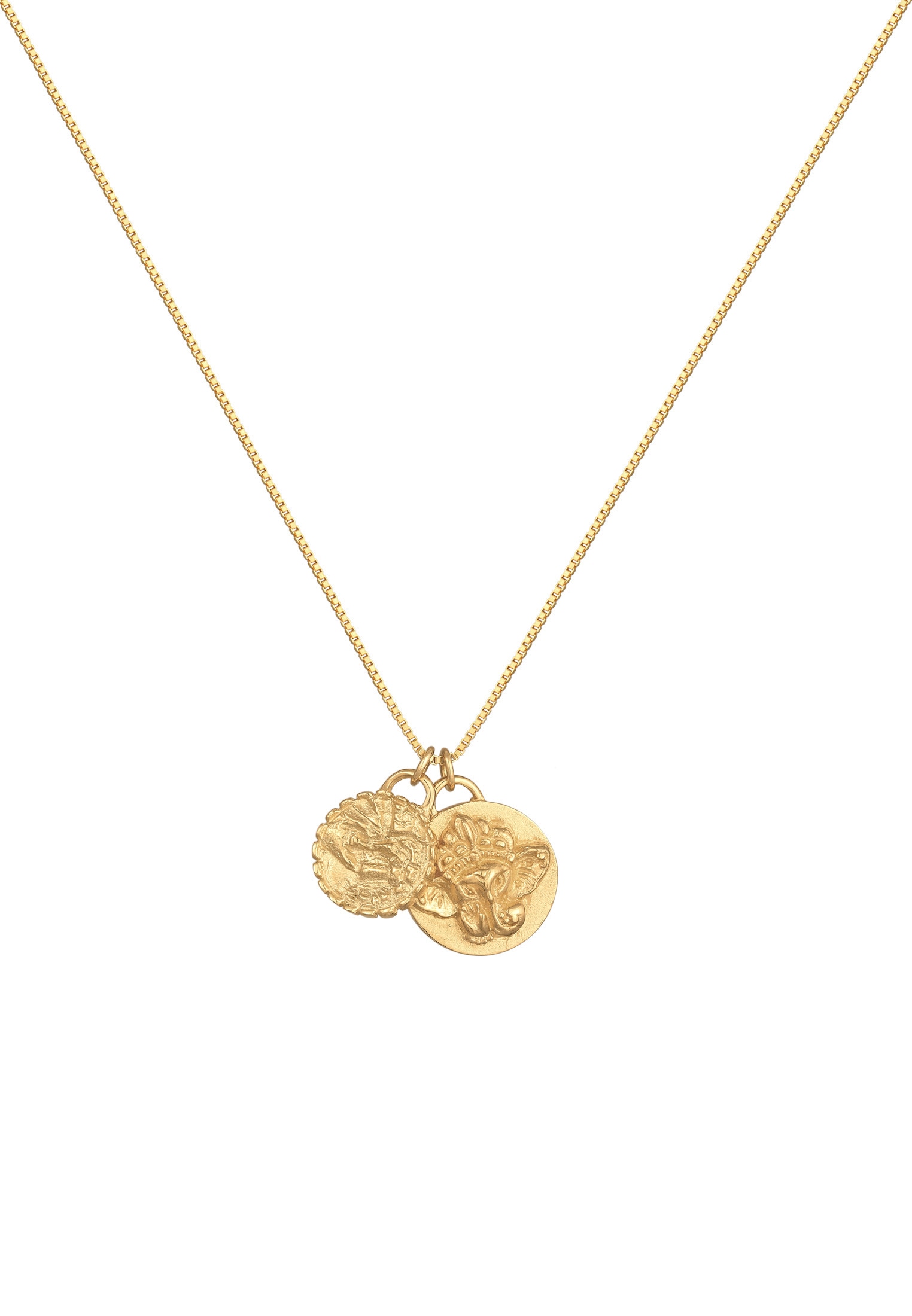 Elli Kette mit Anhänger »Halskette Ganesha Disc Spirituell 925 Silber«