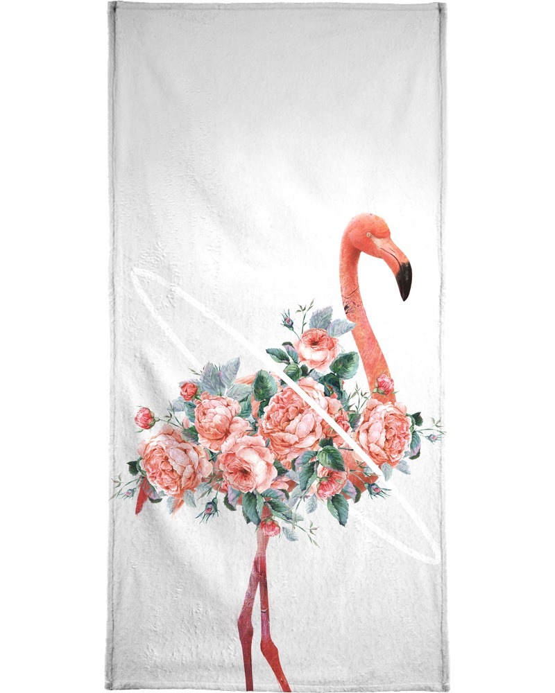 Juniqe Handtuch »Flamingo«, (1 St.), Weiche Frottee-Veloursqualität