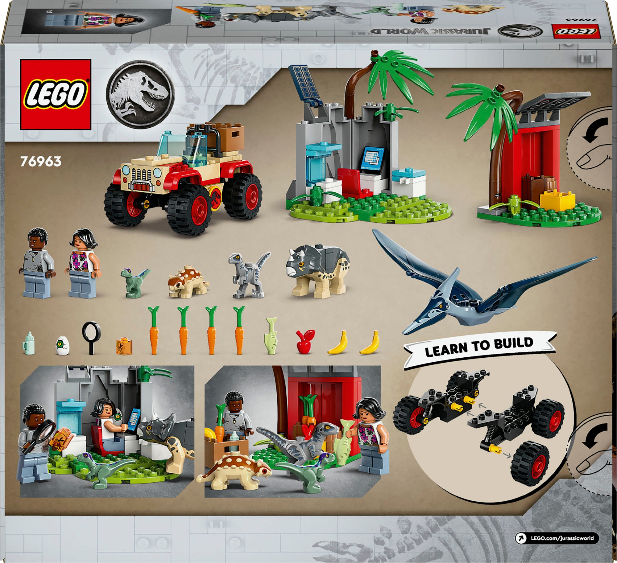 LEGO® Konstruktionsspielsteine »Rettungszentrum für Baby-Dinos (76963), LEGO Jurassic World«, (139 St.), Made in Europe