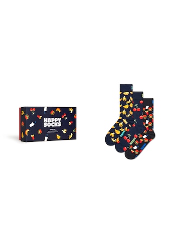 Happy Socks Socken, (Box, 3 Paar), Food Gift Set