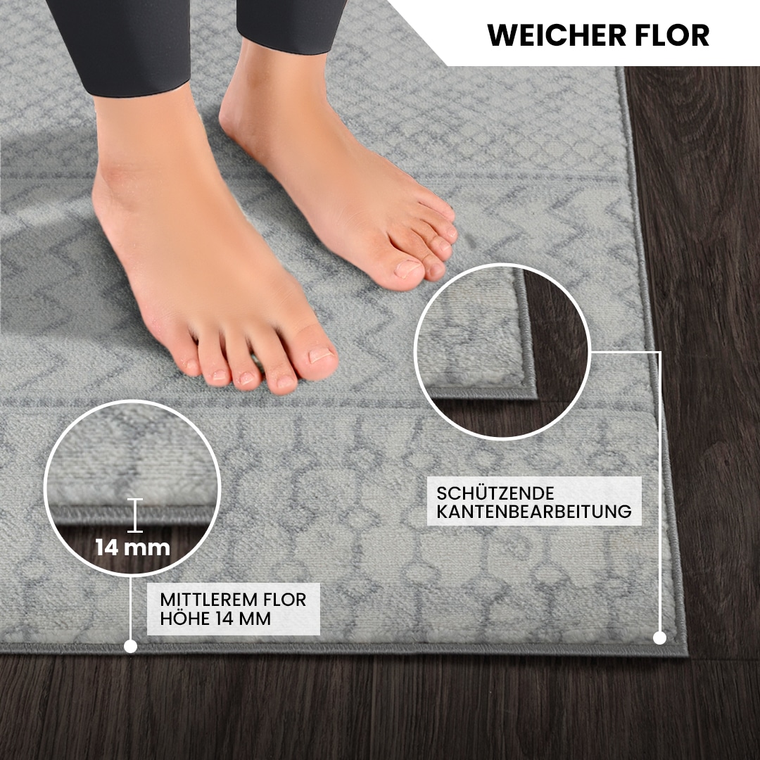 Livabliss Teppich »CIXI« rechteckig 11 mm Höhe Skandinavischer Teppich, Kurzflor Boho-Wohnzimmerteppich, Läufer