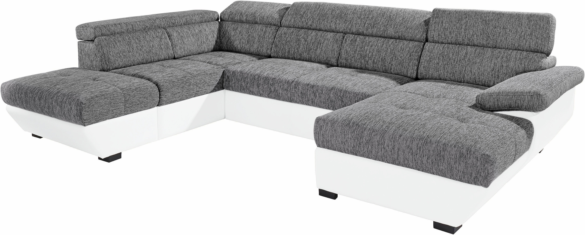 COTTA Polstergarnitur »Speedway U-Form«, (Set), Set bestehend aus: Wohnlandschaft mit Kopfteilverstellung & Hocker