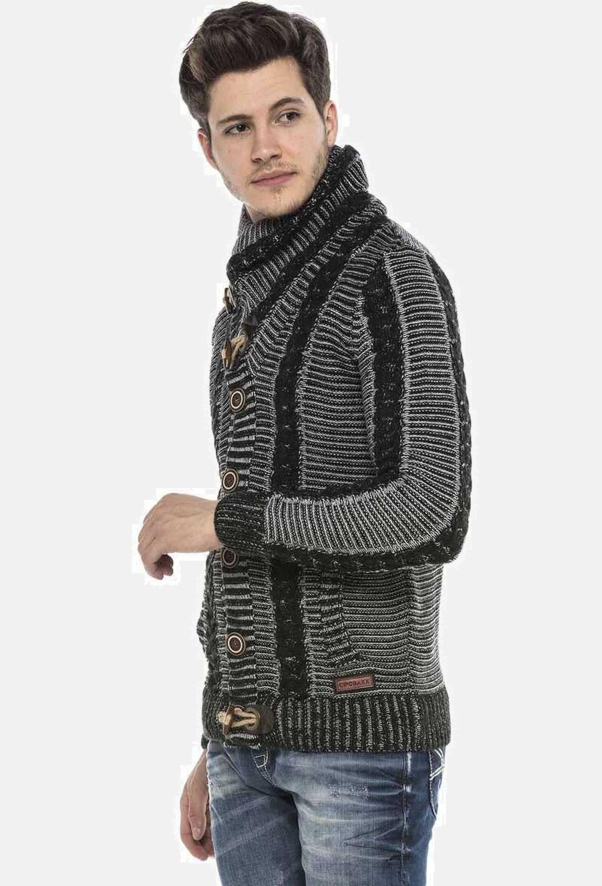 Cipo & Baxx Cardigan »Cipo & Baxx Strickjacke« mit Knopfleiste, CP215