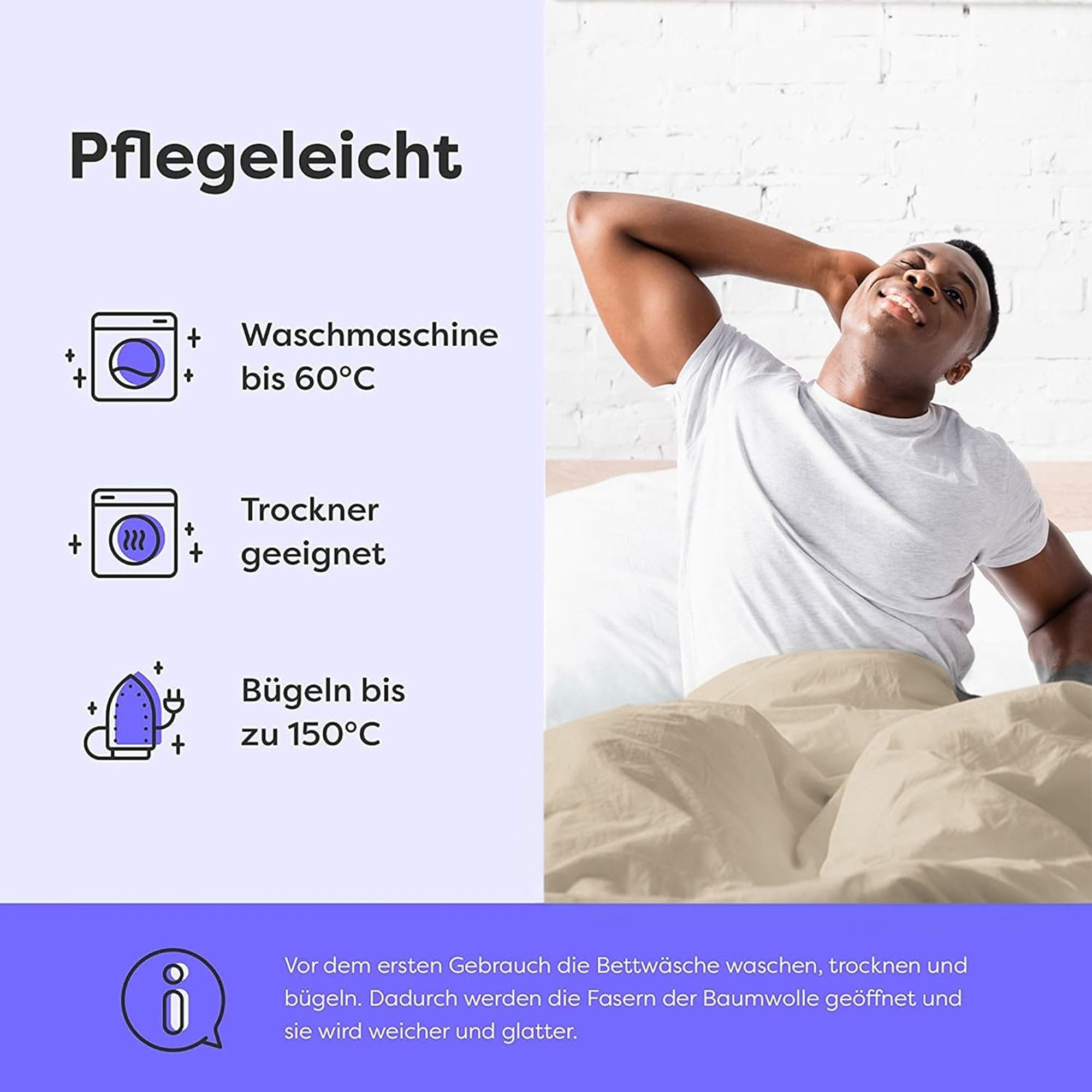 Wolkenfeld Bettwäsche »Renforcé Bettwäsche Baumwolle - Natürlich weiches Schlafgefühl« 2 tlg. 135x200 cm, 155x220 & Übergrößen I inkl. Kissenbezüge 80x80 I uni