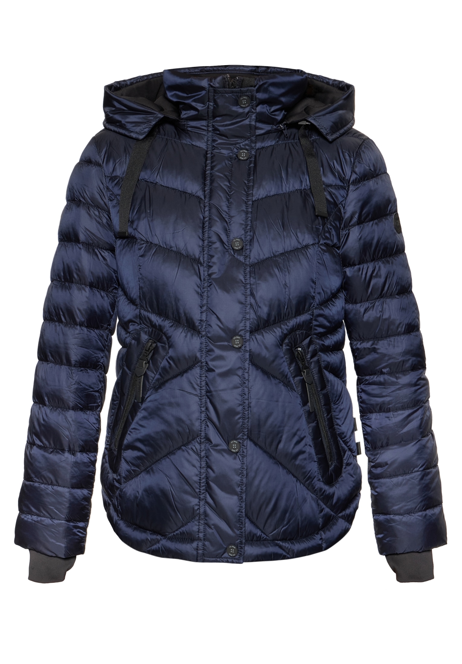 Gil Bret Steppjacke mit Kapuze mit abnehmbarer Kapuze und verdecktem Reißverschluss