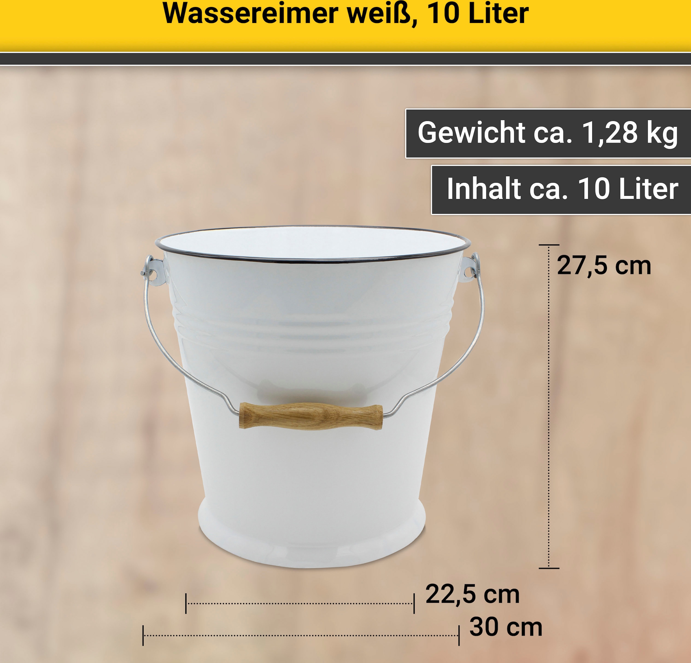 Krüger Putzeimer, (1 tlg.), Emaille, 10 Liter