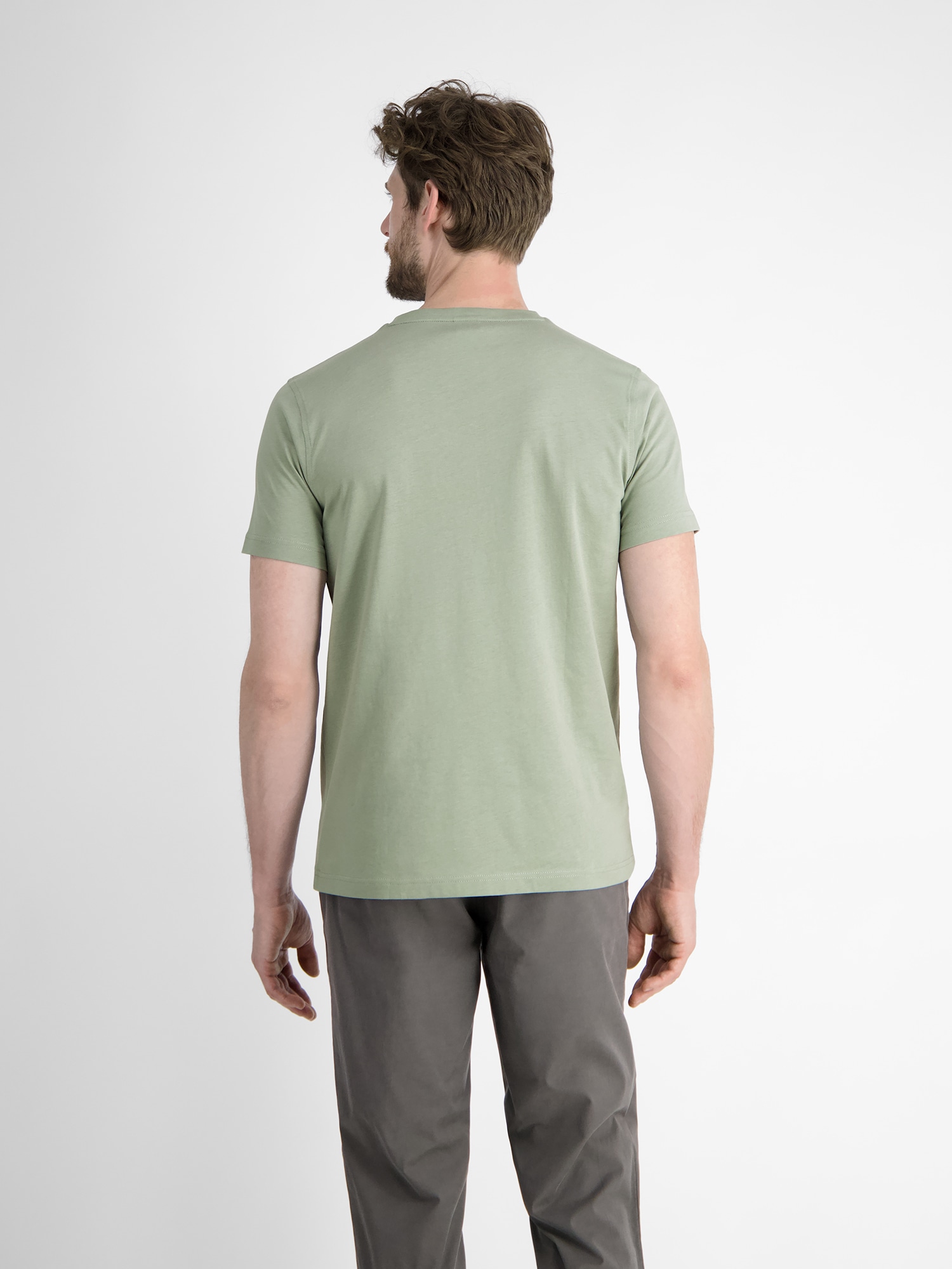 LERROS T-Shirt »LERROS Basic T-Shirt mit Logostitch, unifarben«