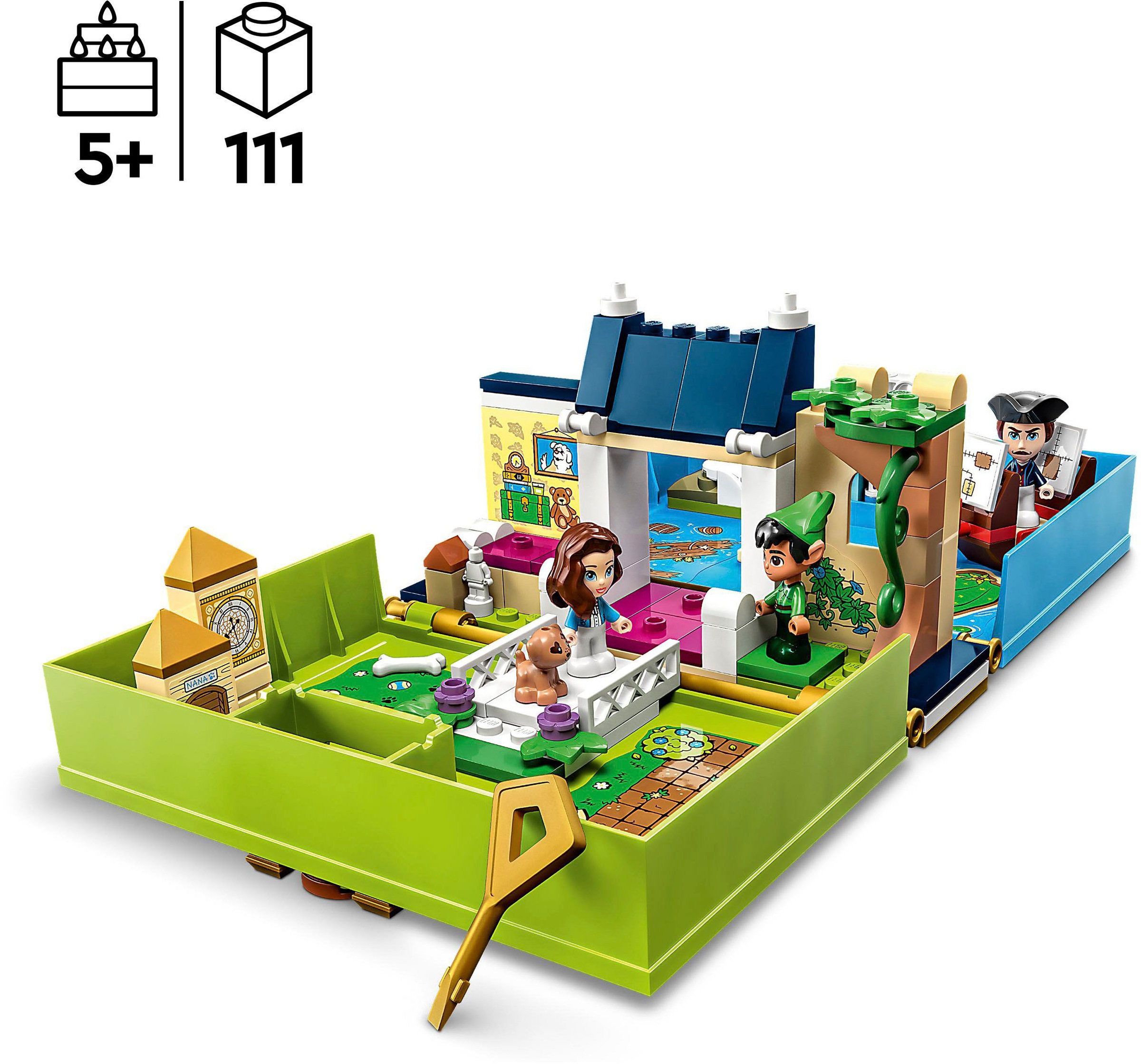 LEGO® Konstruktionsspielsteine »Peter Pan & Wendy Märchenbuch-Abenteuer (43220), LEGO® Disney Classic«, (111 St.)