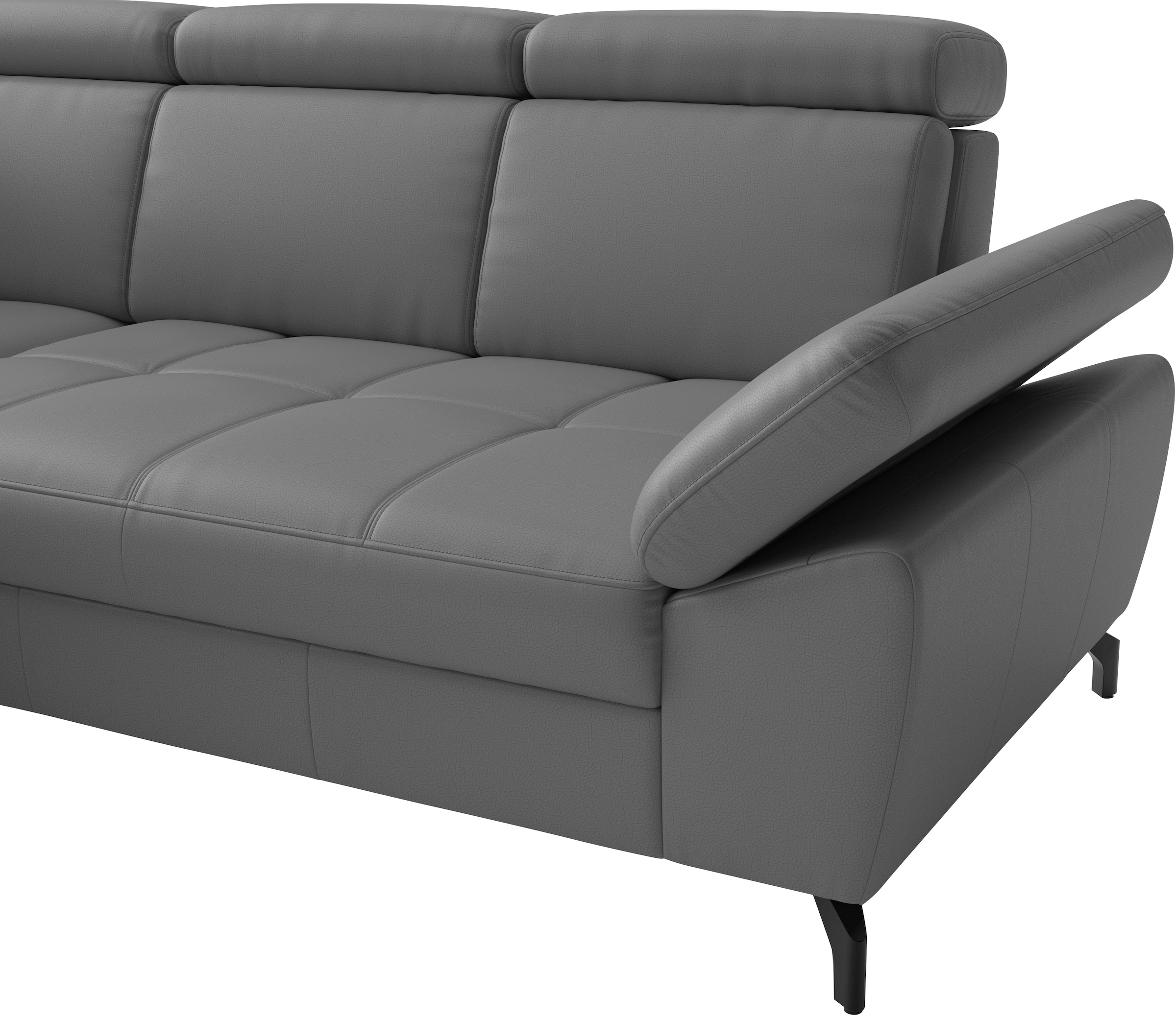 sit&more Ecksofa »Vanity L-Form, B: 254 cm, mit Sitz-, Kopf- und Armteilverstellung« Couch optional mit Schlaffunktion & Bettkasten, Leder