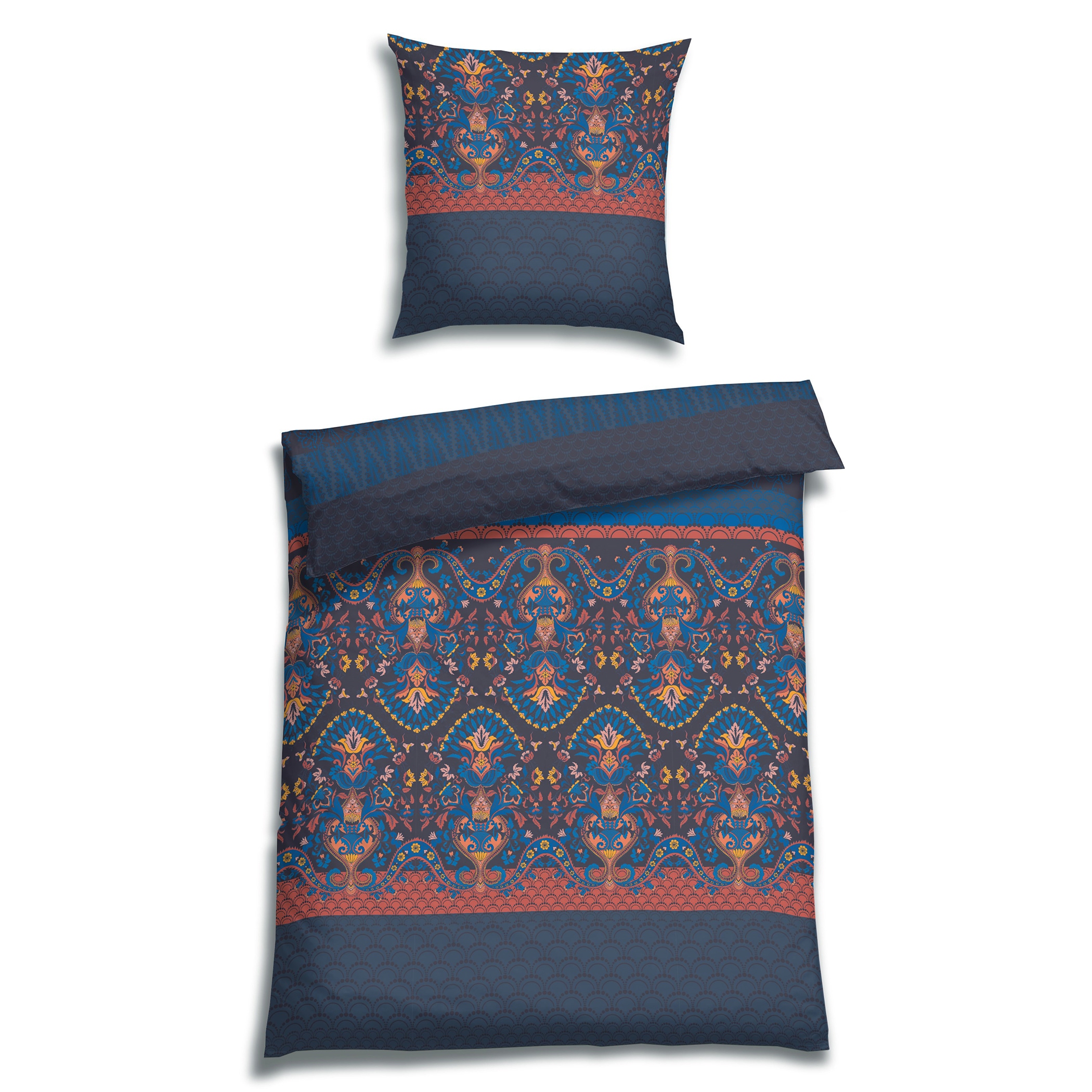 Florella Bettwäsche »»Elkan nblau « Flausch-Flanell,  100% Baumwolle«