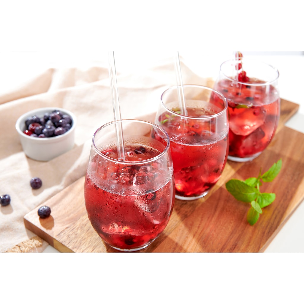 Ritzenhoff & Breker Longdrinkglas »Gin«, (Set, 8 tlg., 4 Longdrinkgläser mit Glas-Trinkhalm, je 590 ml)