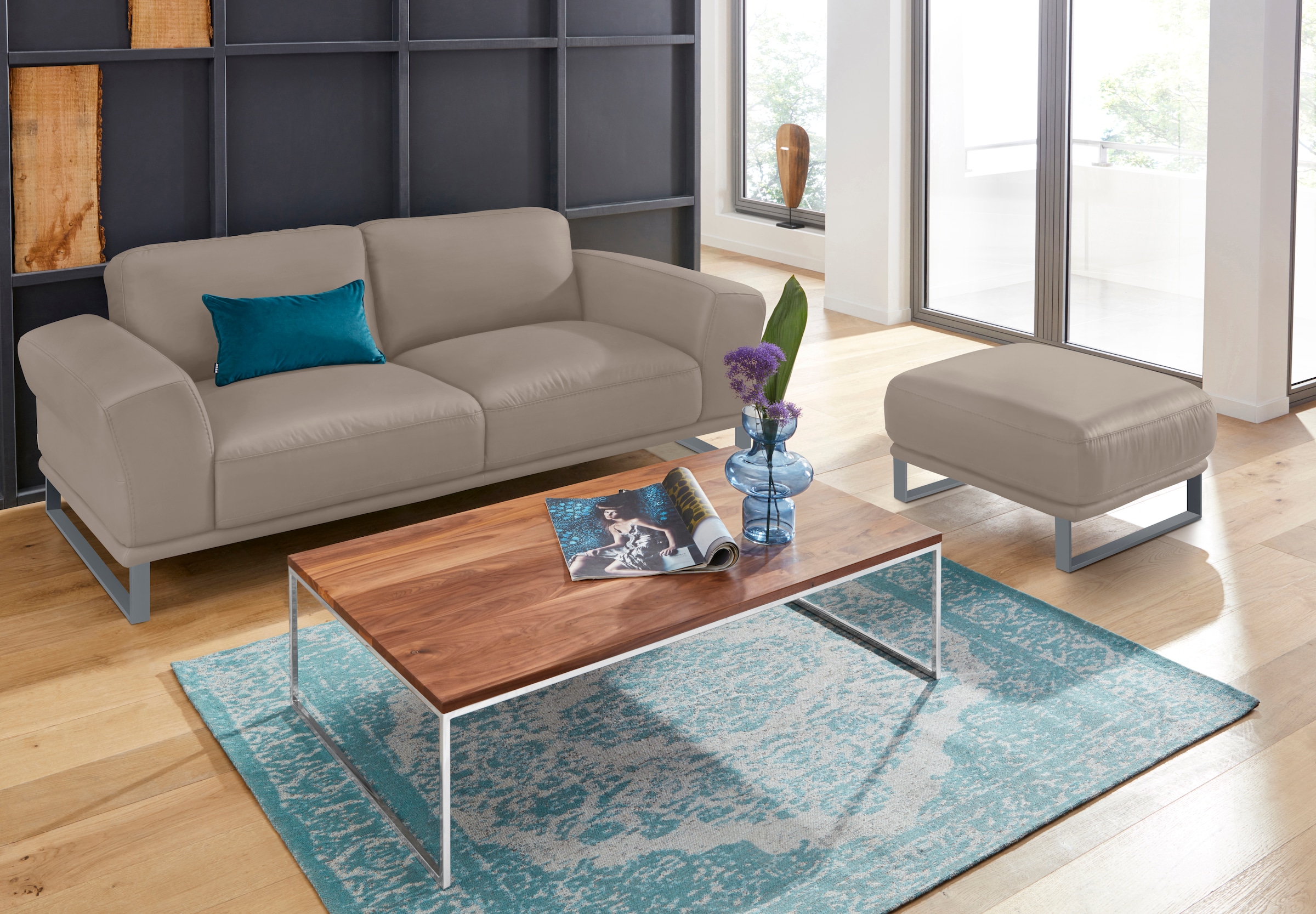 W.SCHILLIG 2,5-Sitzer »montanaa« mit Metallkufen in Silber matt, Breite 212 cm