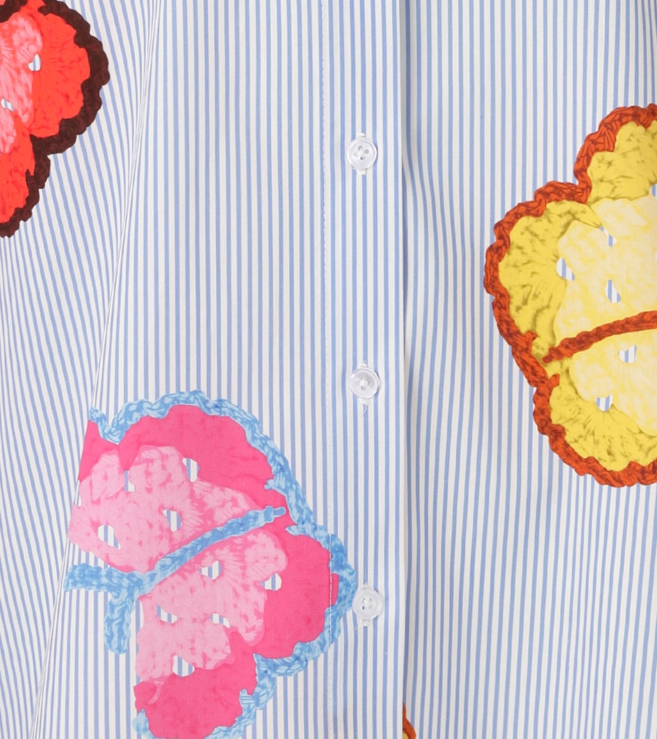 Aniston CASUAL Hemdbluse , gestreift und mit bunten Schmetterlingen bedruckt - NEUE KOLLEKTION