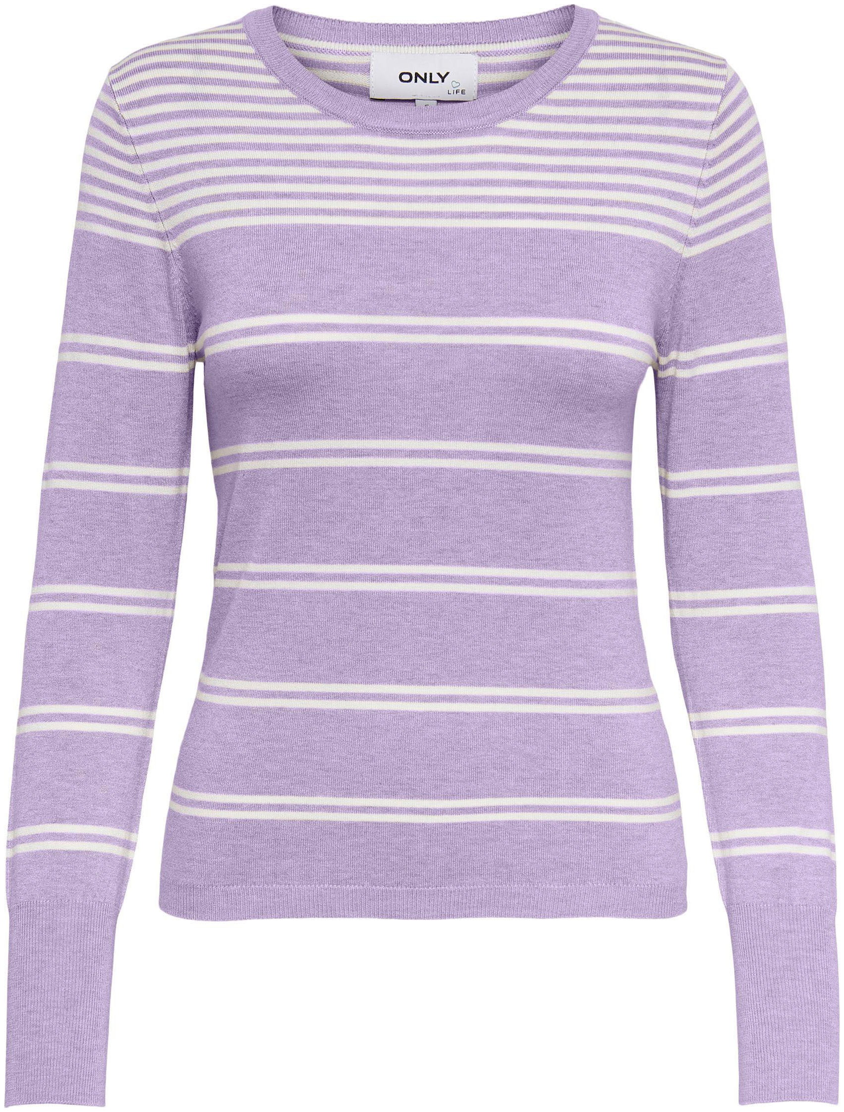 ONLY Rundhalspullover »ONLJULIE LIFE LS O-NECK STRIPE CC KNT« kaufen