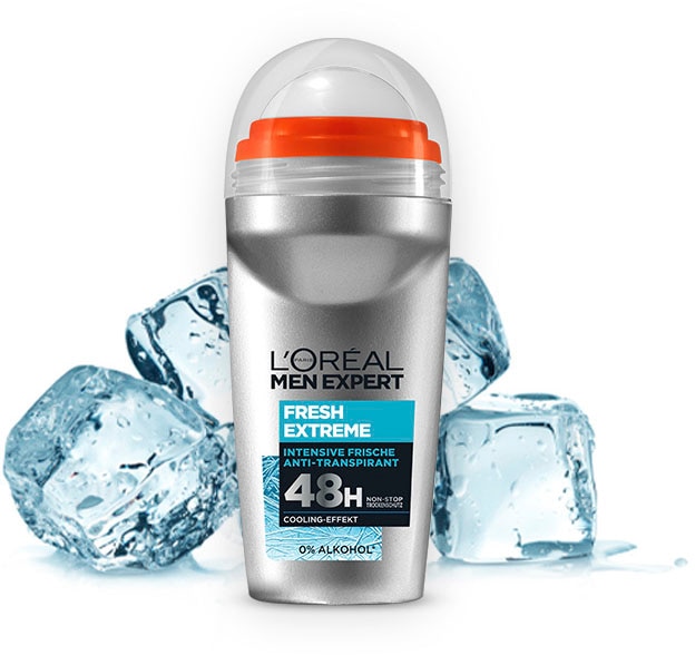 L'ORÉAL PARIS MEN EXPERT Deo-Roller »Deo Roll-on Extreme Fresh«, (Packung, 6 tlg.), mit hoher Zuverlässigkeit