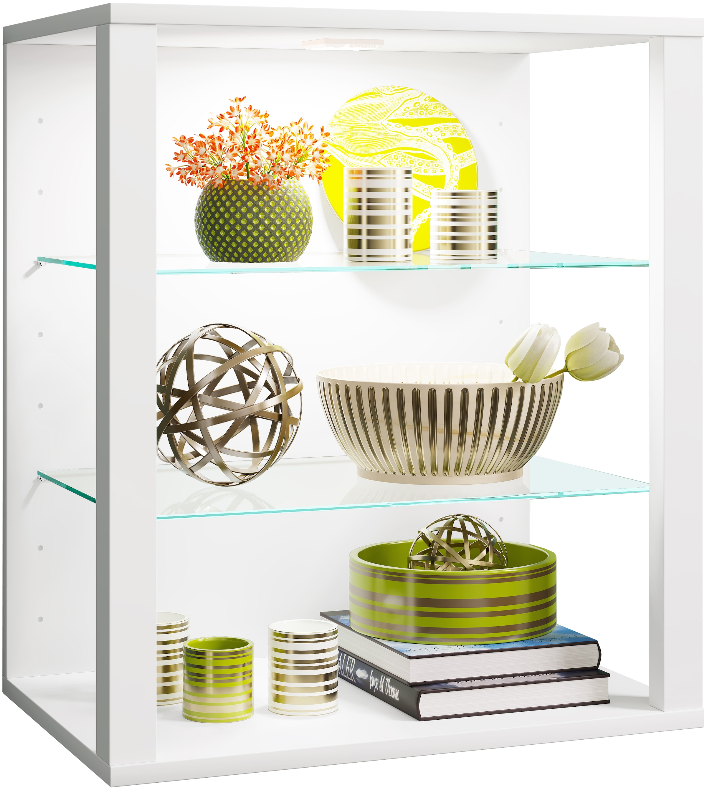 VCM Wandregal »VCM Vitrine hängend | Vitrine ohne Glasfronten | Maße ca. H. 60 x B. 52 x T. 35 cm | Hängevitrine | Modern und platzsparend | Vitrinenschrank - Glasol S«