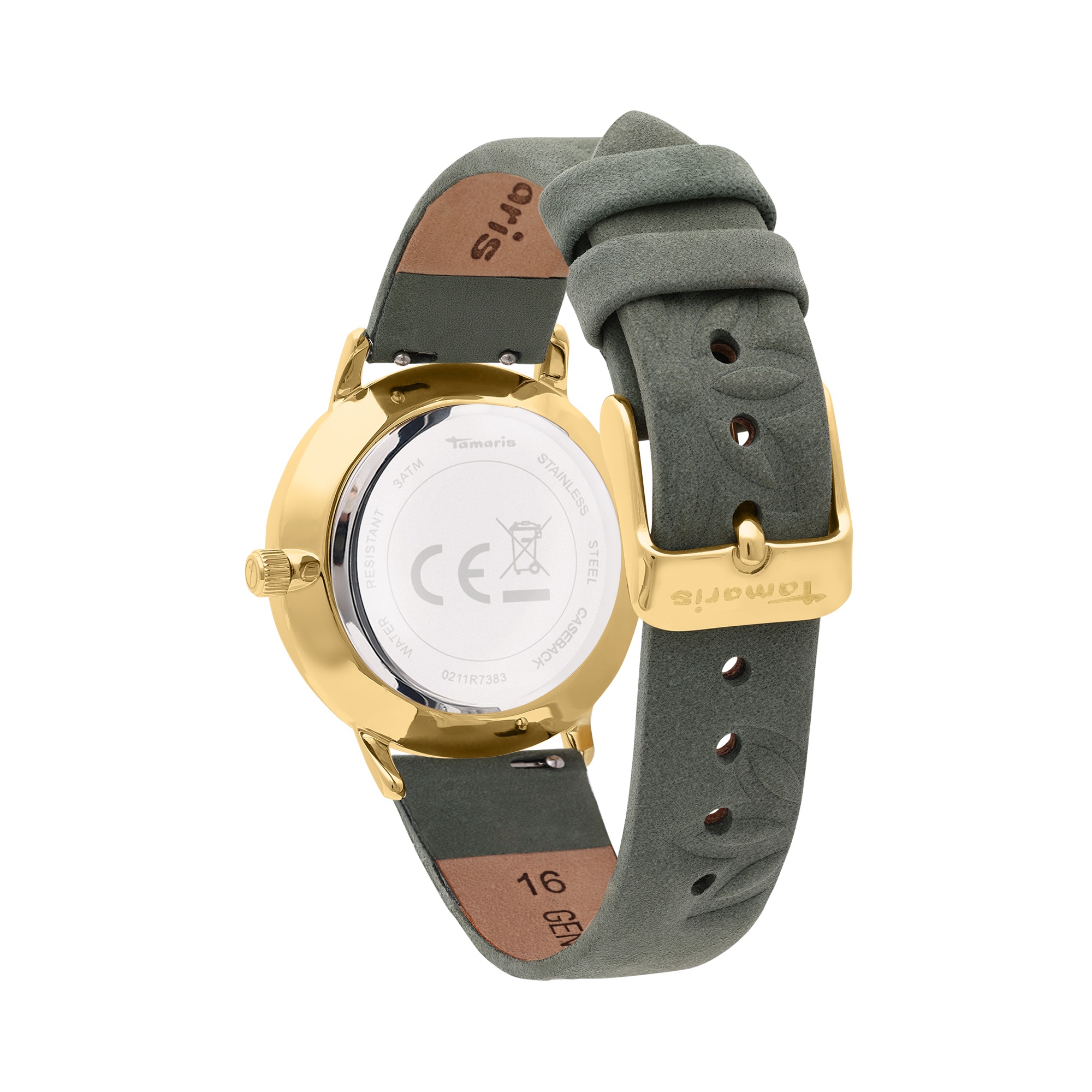 Tamaris Quarzuhr Armbanduhr, Damenuhr, Lederarmband, analog