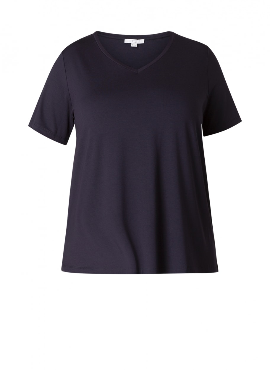 Base Level Curvy T-Shirt »Alba« mit V-Ausschnitt