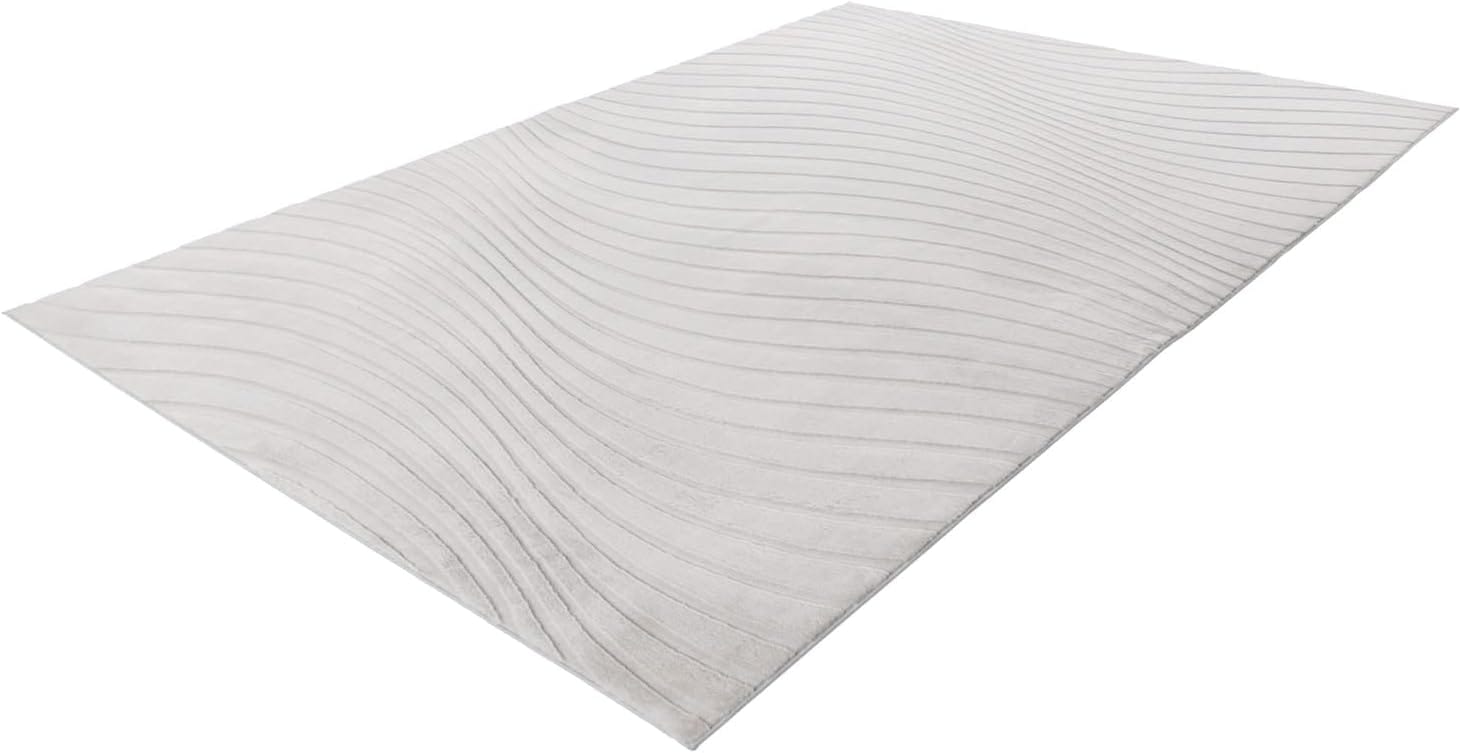 Carpet City Teppich »WAVES 503« rechteckig 12 mm Höhe Kurzflor, Hochtief-Muster/ 3D-Effekt, Uni, Wohnzimmer, Schlafzimmer