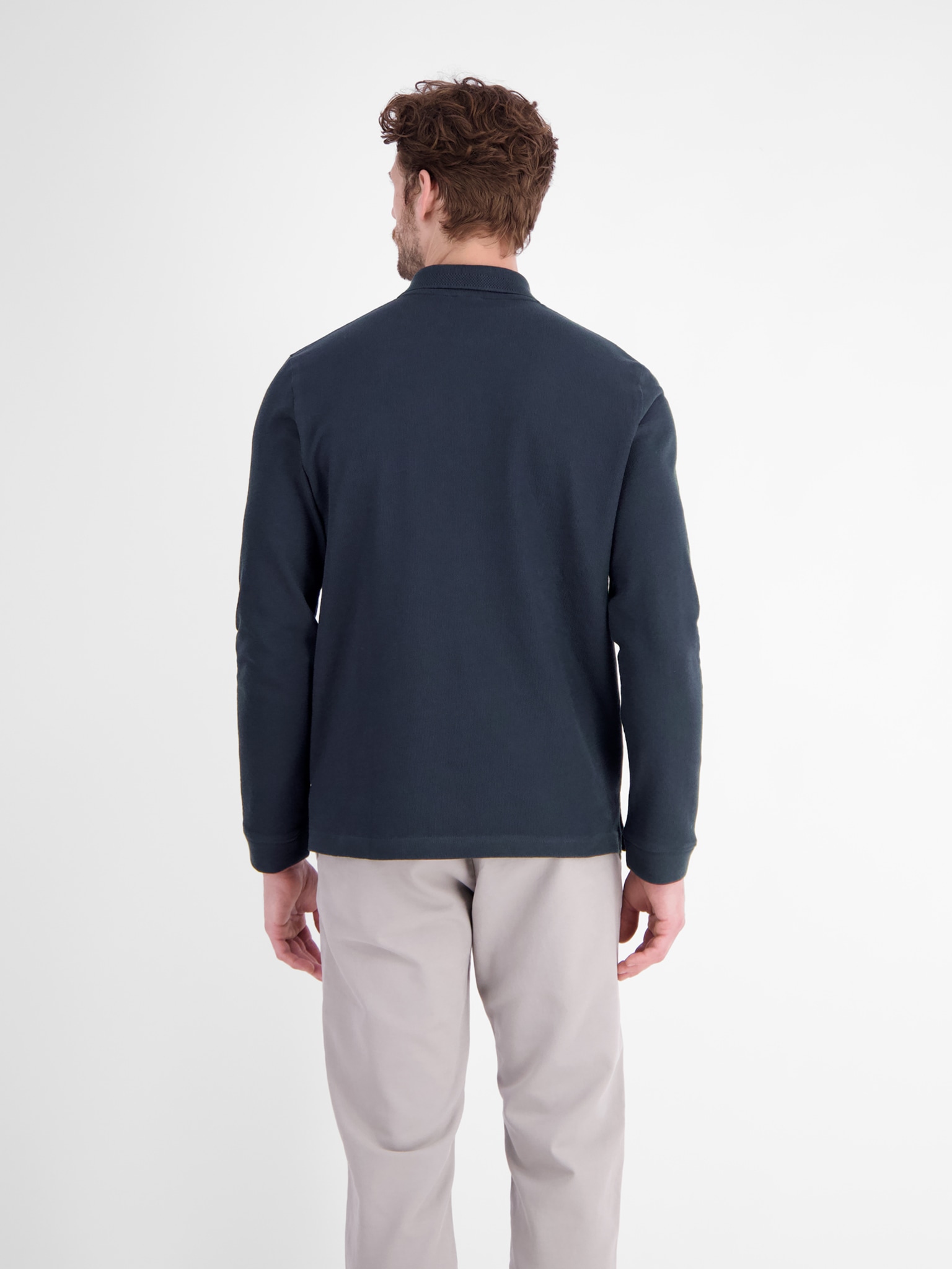 LERROS Langarm-Poloshirt »FELPA« Sweatshirt mit Knopfleiste