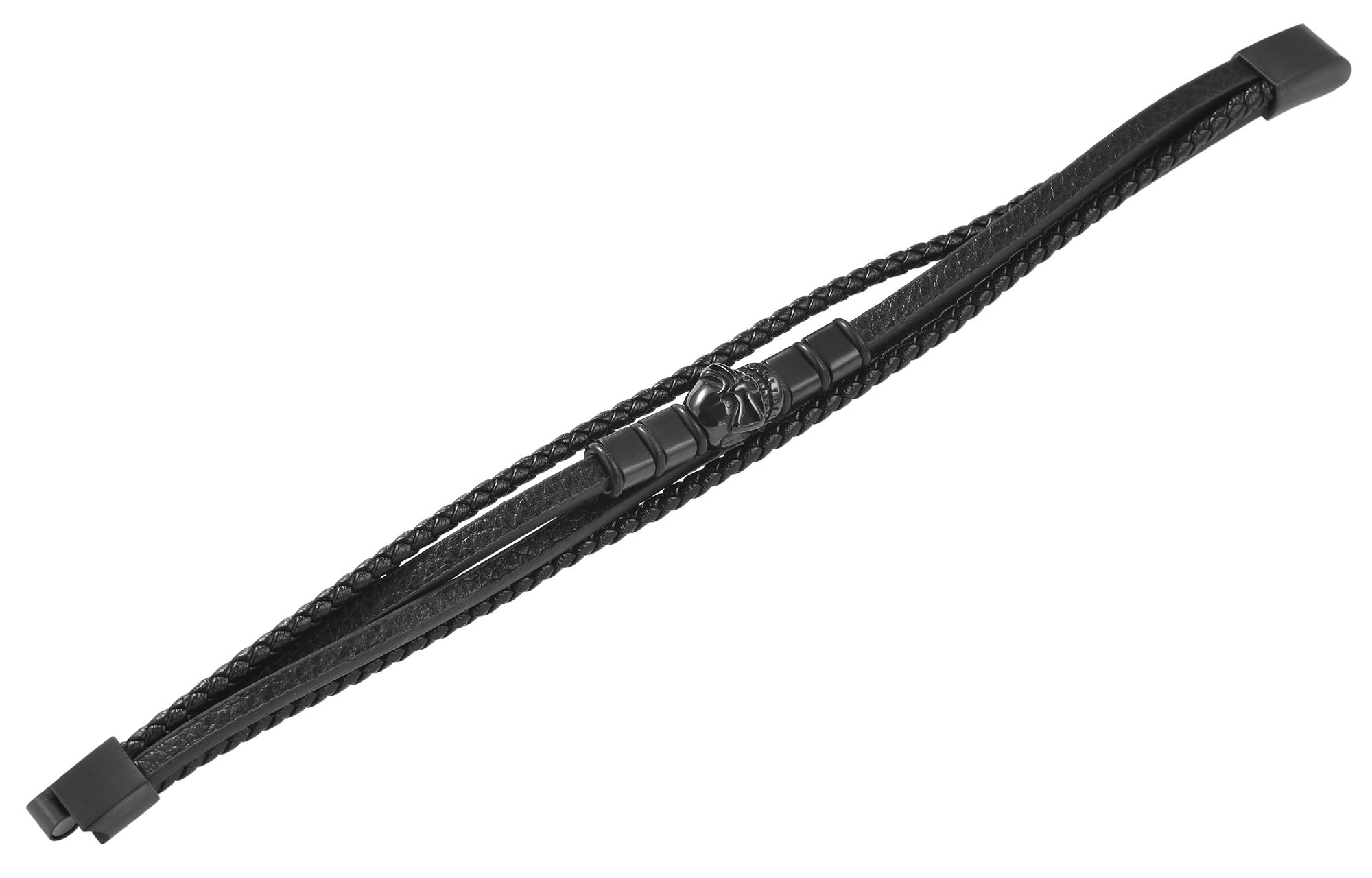 Adelia´s Lederarmband »Unisex Armband ¿ Lederarmband Totenkopf aus Leder 19 cm«
