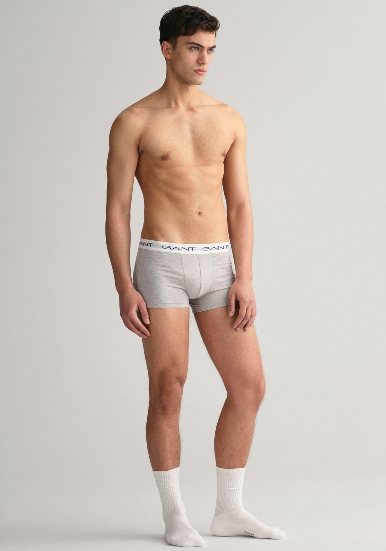 Gant Boxershorts, (Packung, 3 St., 3), mit elastischem Logobund
